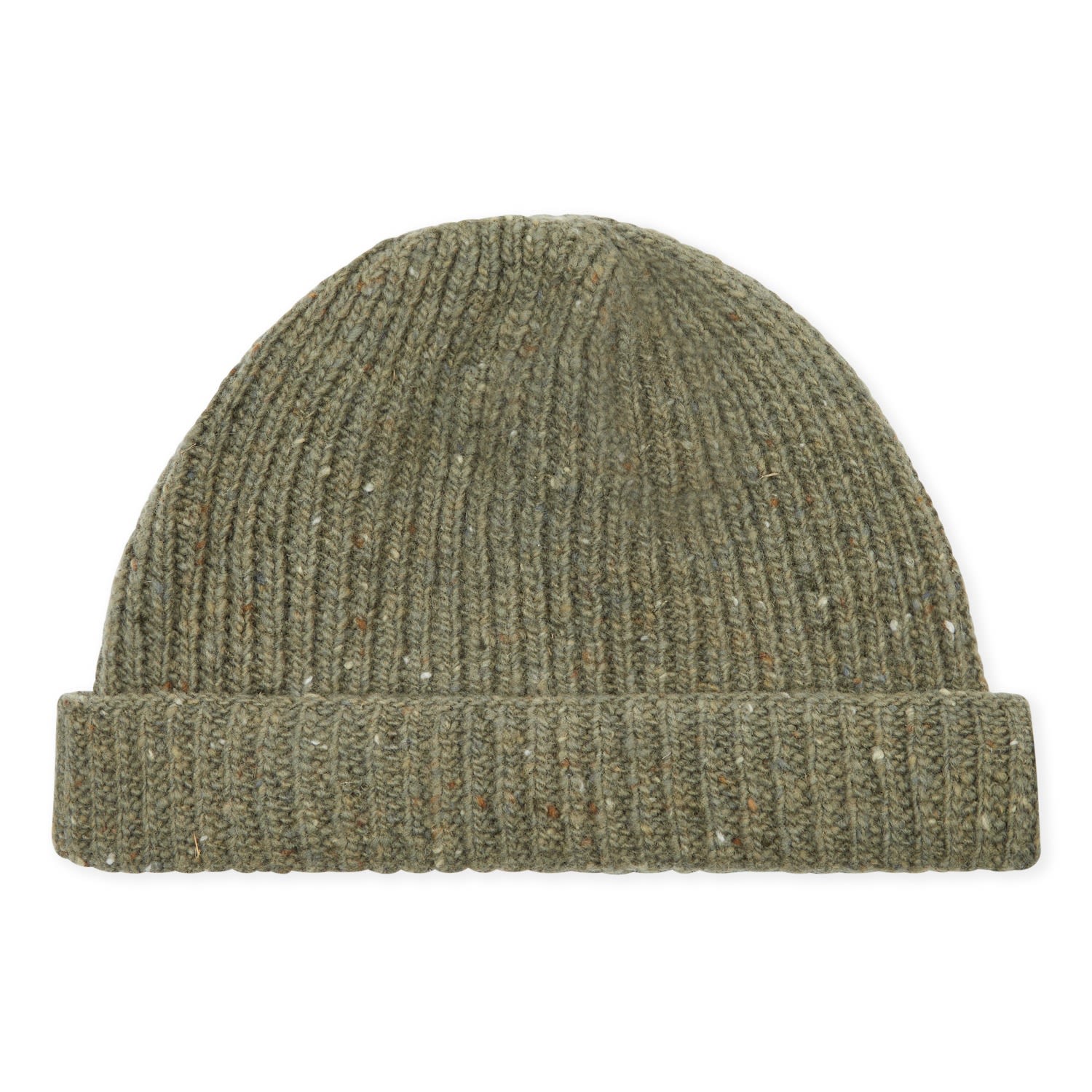 Shop Burrows And Hare Men's Green Donegal Beanie Hat - Pear