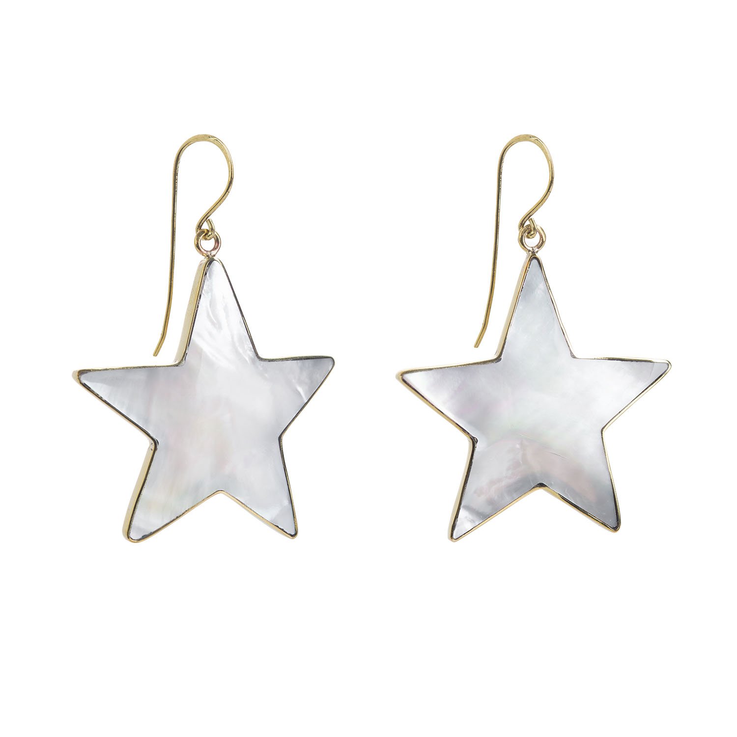 Freya Rose Women's Gold / White Mother Of Pearl Gold Star In Metallic