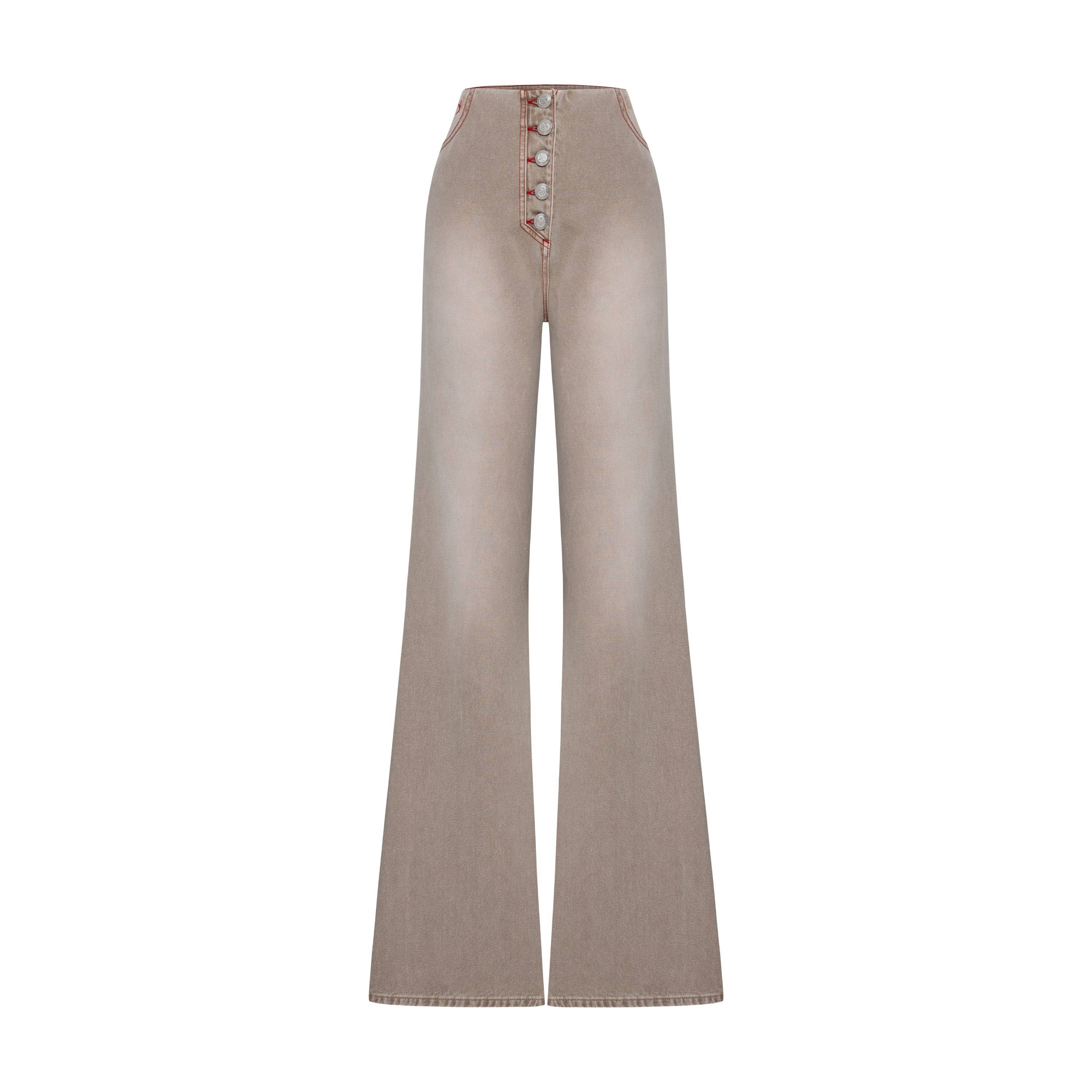 Pcfg Neutrals Pure Cotton Regular Fit Flare Denim Pant