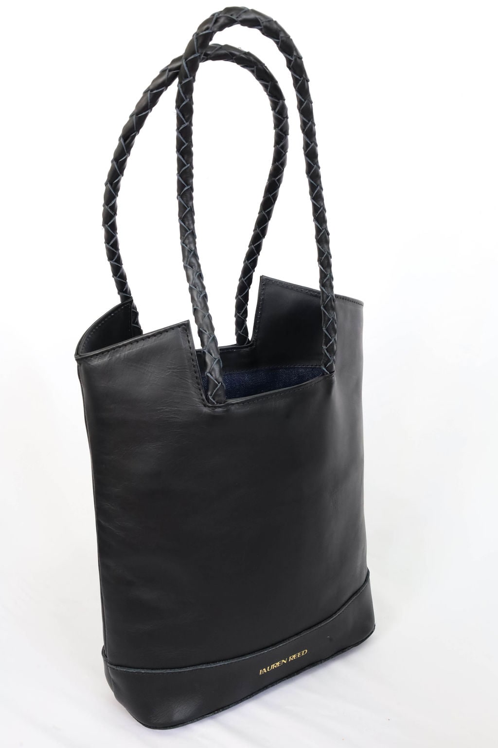 Lauren Reed Co Women's The Carmen Leather Tote Bag - Black In Black