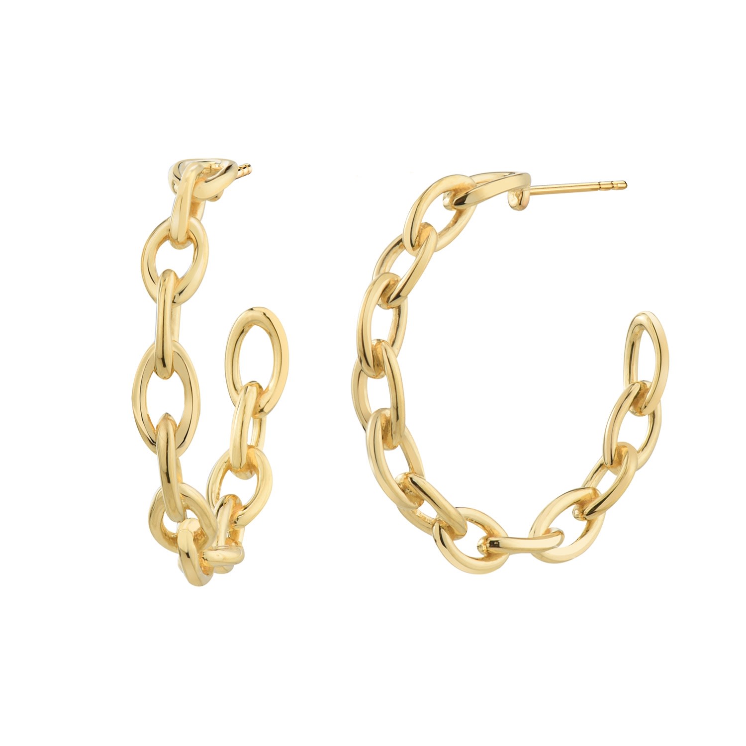 Women’s Gold Link Hoops Gold & Honey