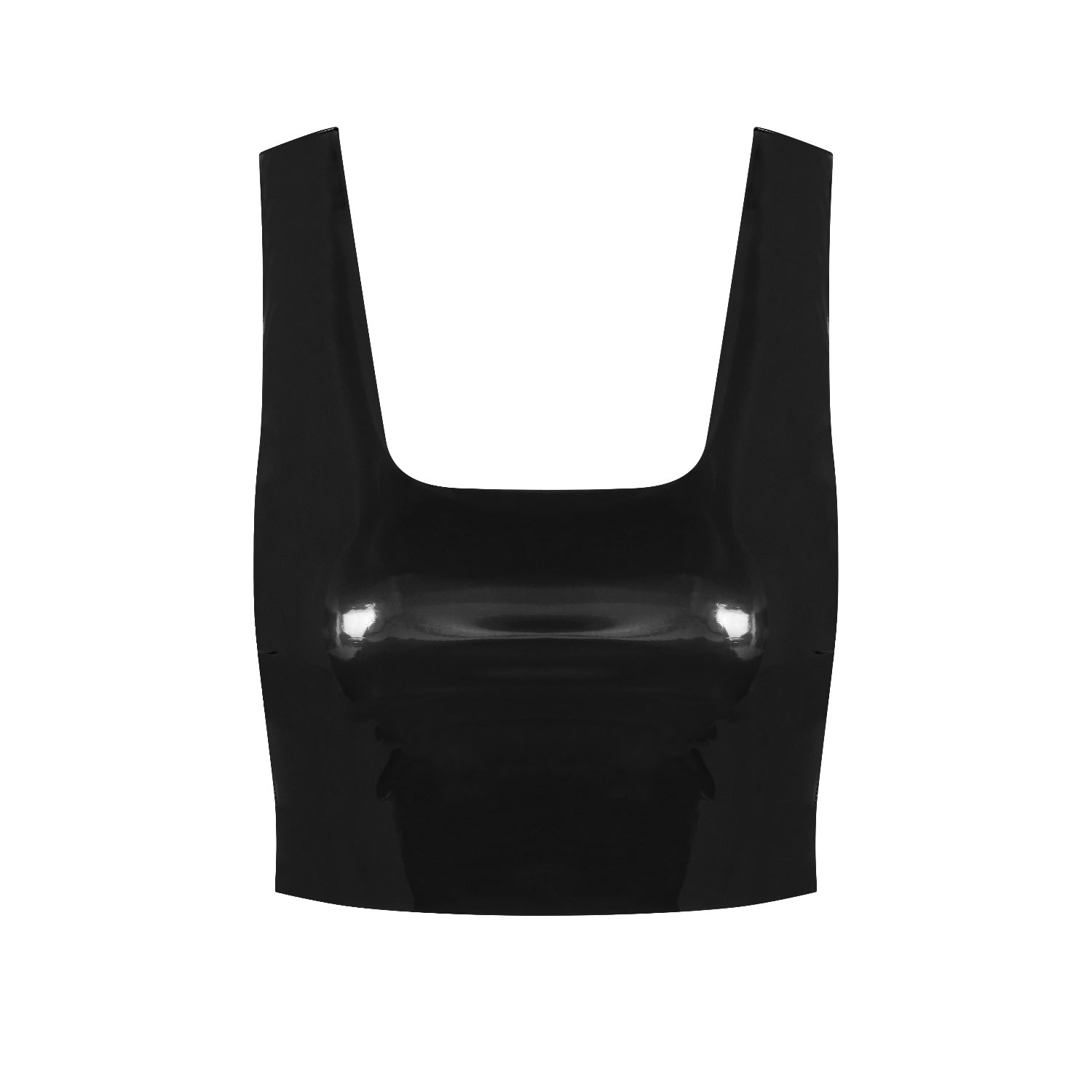 Women’s Commando Patent Leather Crop Top, Black M