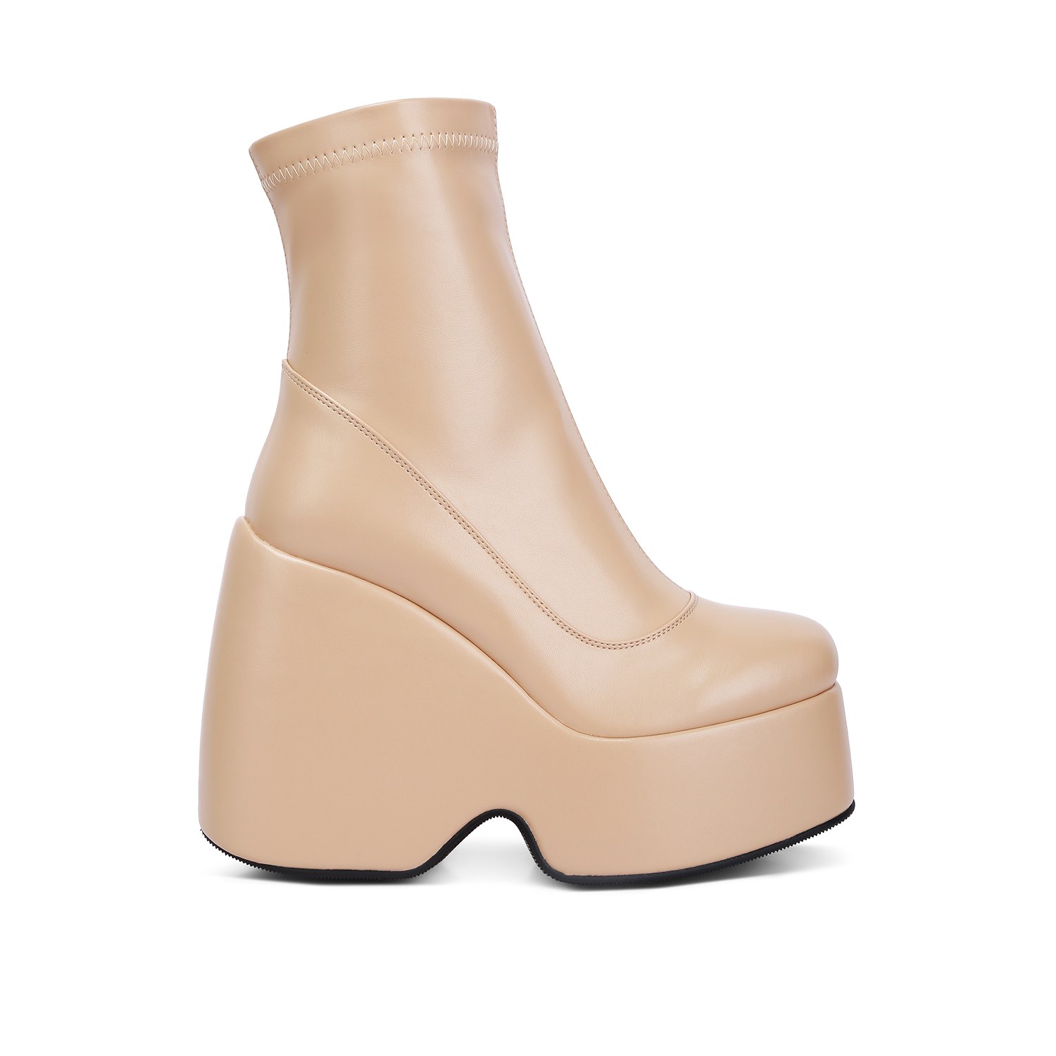 Shop Rag & Co Women's Neutrals Purnell Beige High Platform Ankle Boots