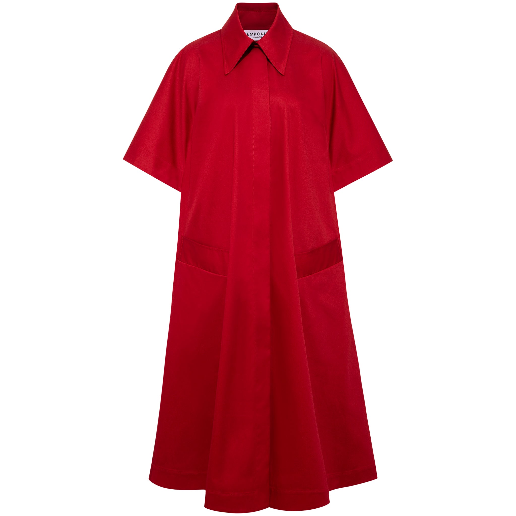 Women’s Oversized Cape Cotton Dress / Berry Red Medium Femponiq