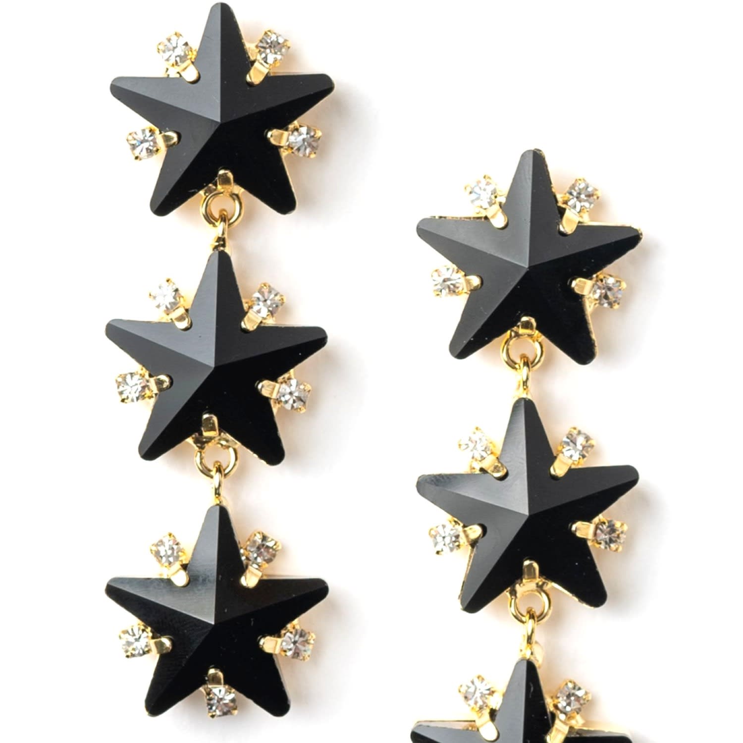 Achala Handcrafted Women's Via Delle Stelle Black Star Earrings