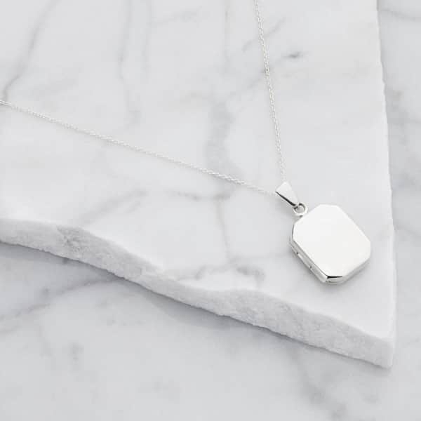 Lily & Roo Sterling Silver Small Square Locket Necklace