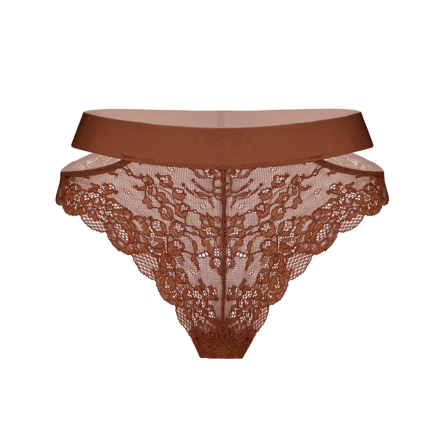 Monique Morin Lingerie Women's Brown Wild Lace Cheeky Salted Caramel In Brown