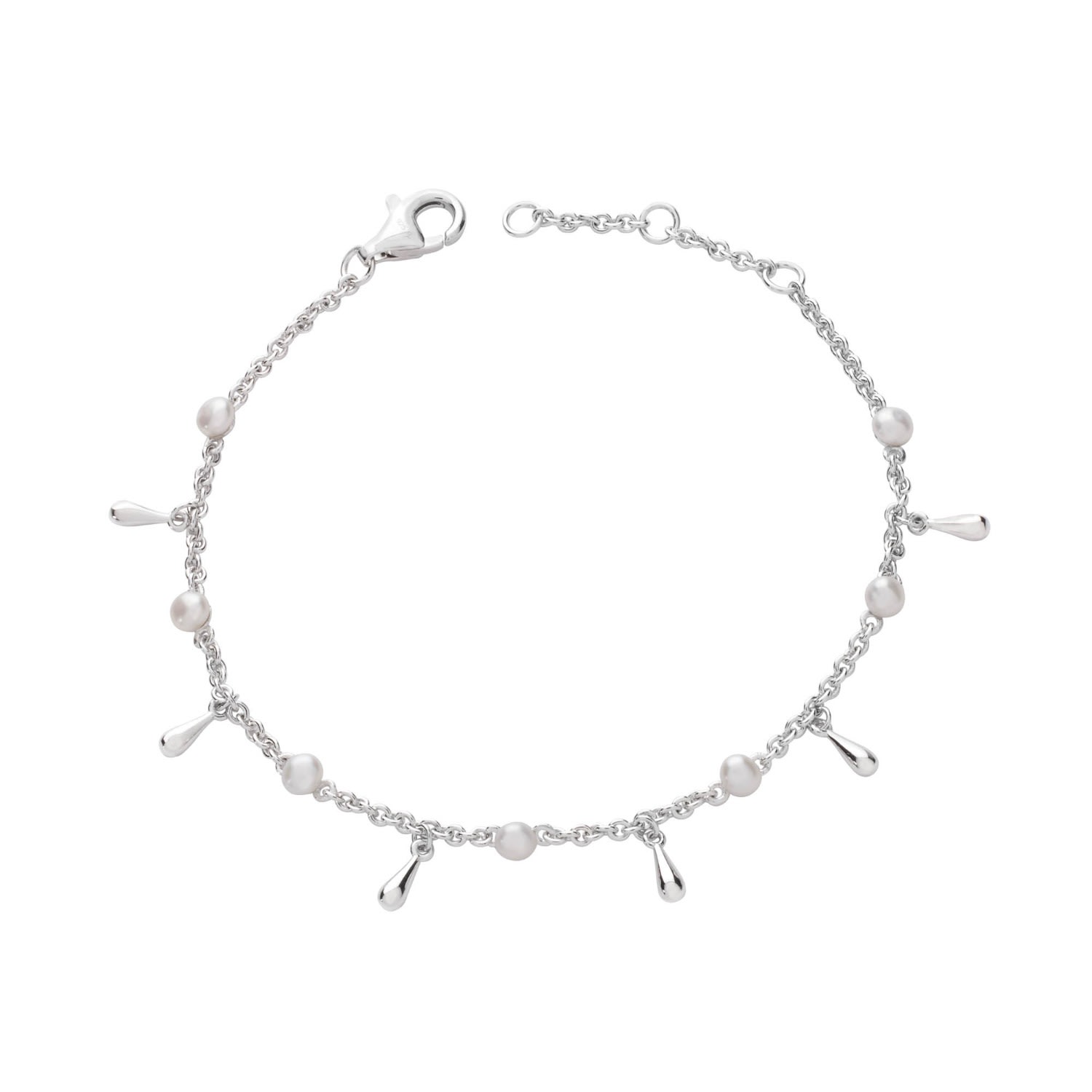 Women’s Silver Royal Pearl Drop Bracelet Lucy Quartermaine