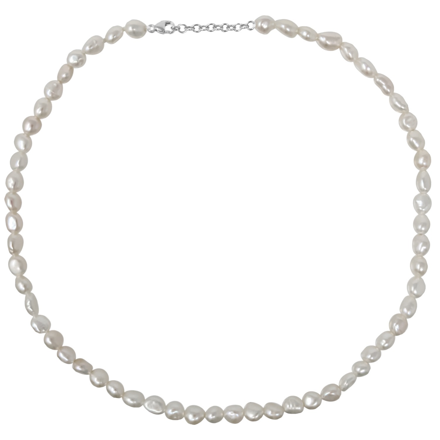Kiri & Belle Women's Alyssa Baroque Pearl Adjustable Choker Necklace - Silver In Gray
