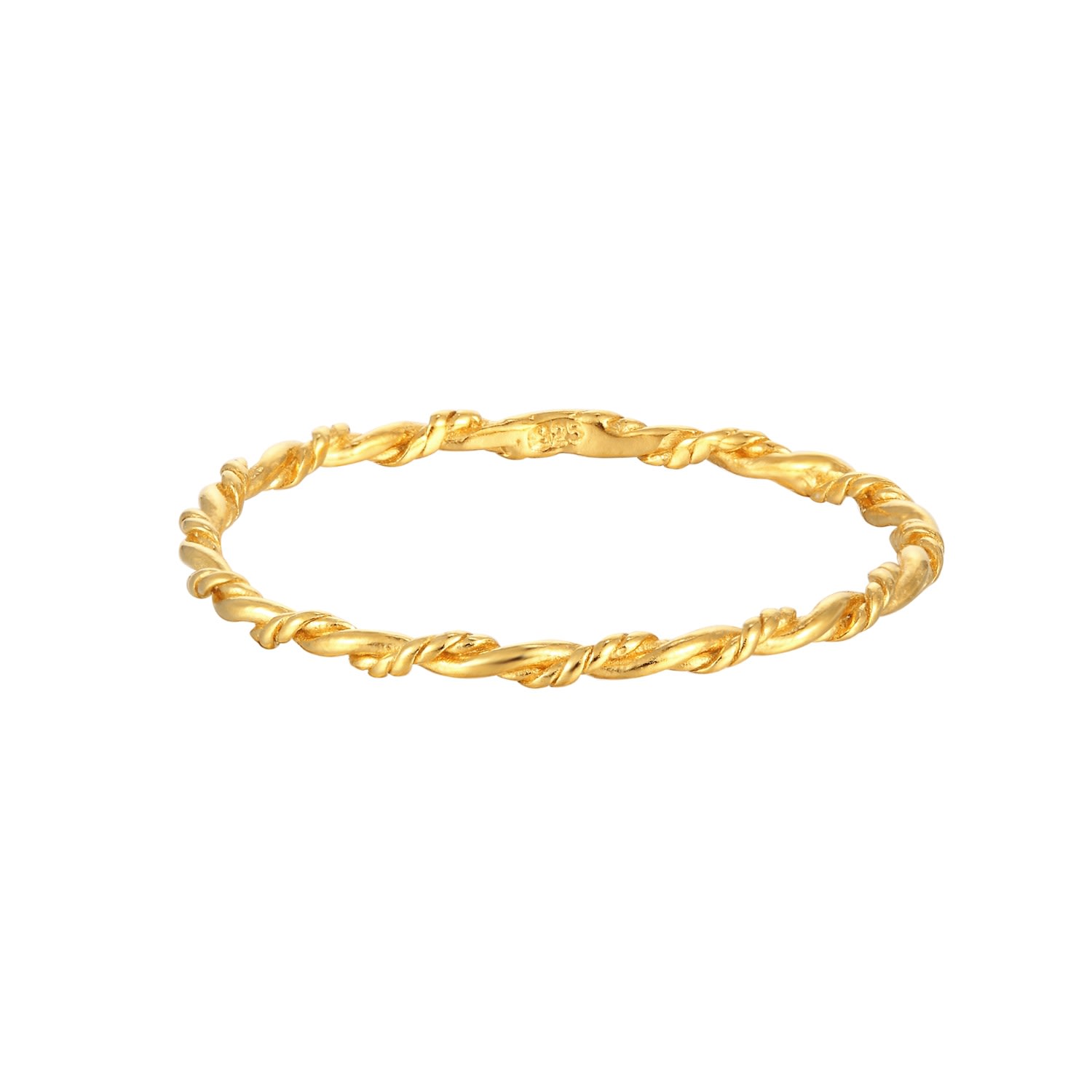 Women’s 22Ct Gold Vermeil Twisted Rope Plait Ring Seol + Gold
