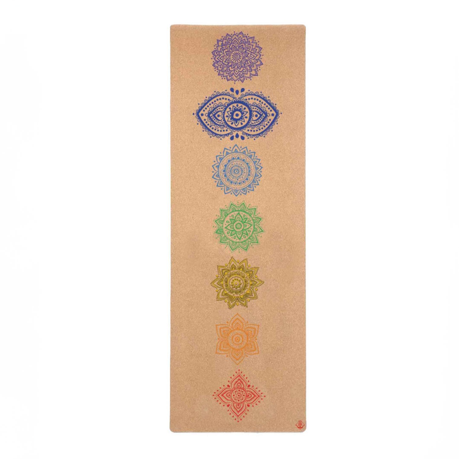 Women’s Brown Cork Yoga Mat - Chakra One Size Shakti Warrior