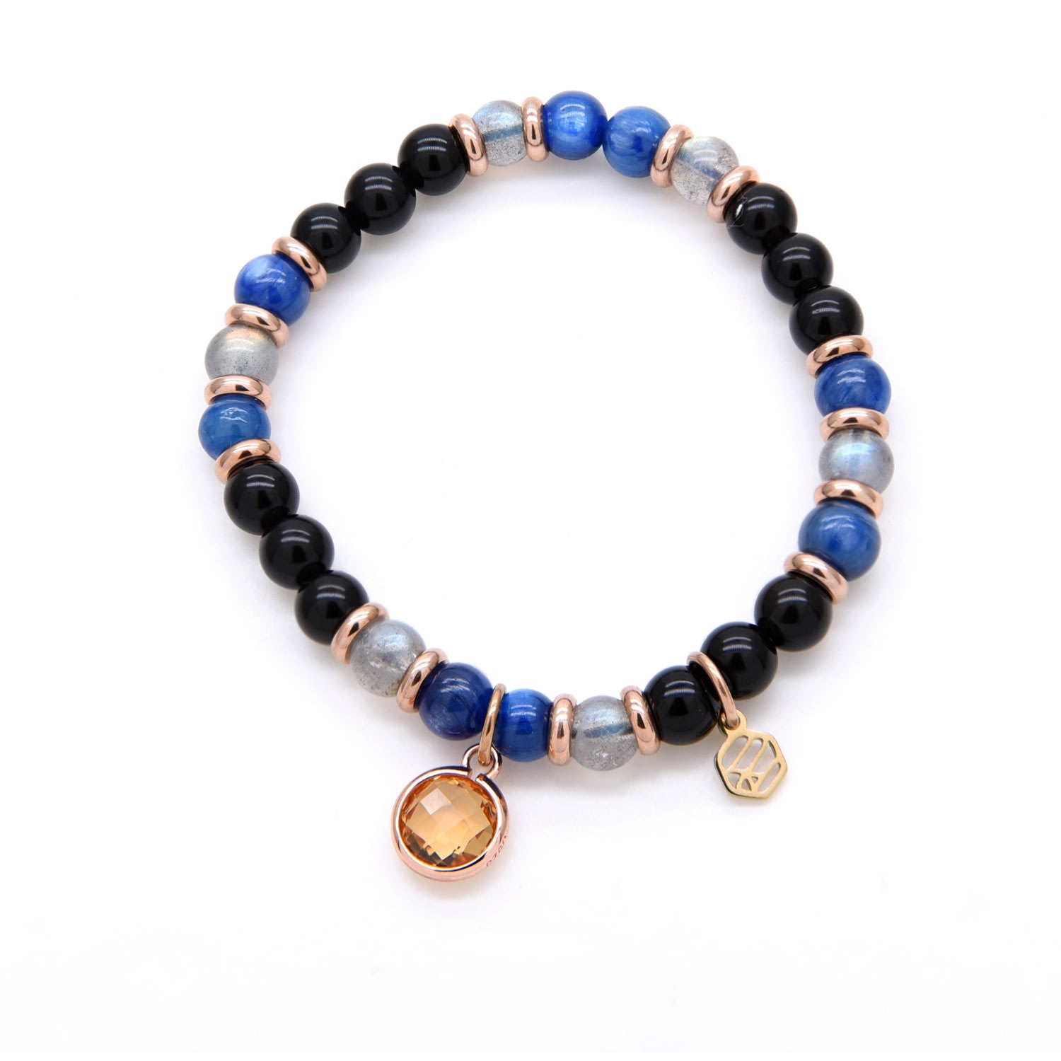 Women’s Kyanite Moonstone Black Obsidian Beaded Bracelet With Citrine Jadeite Atelier