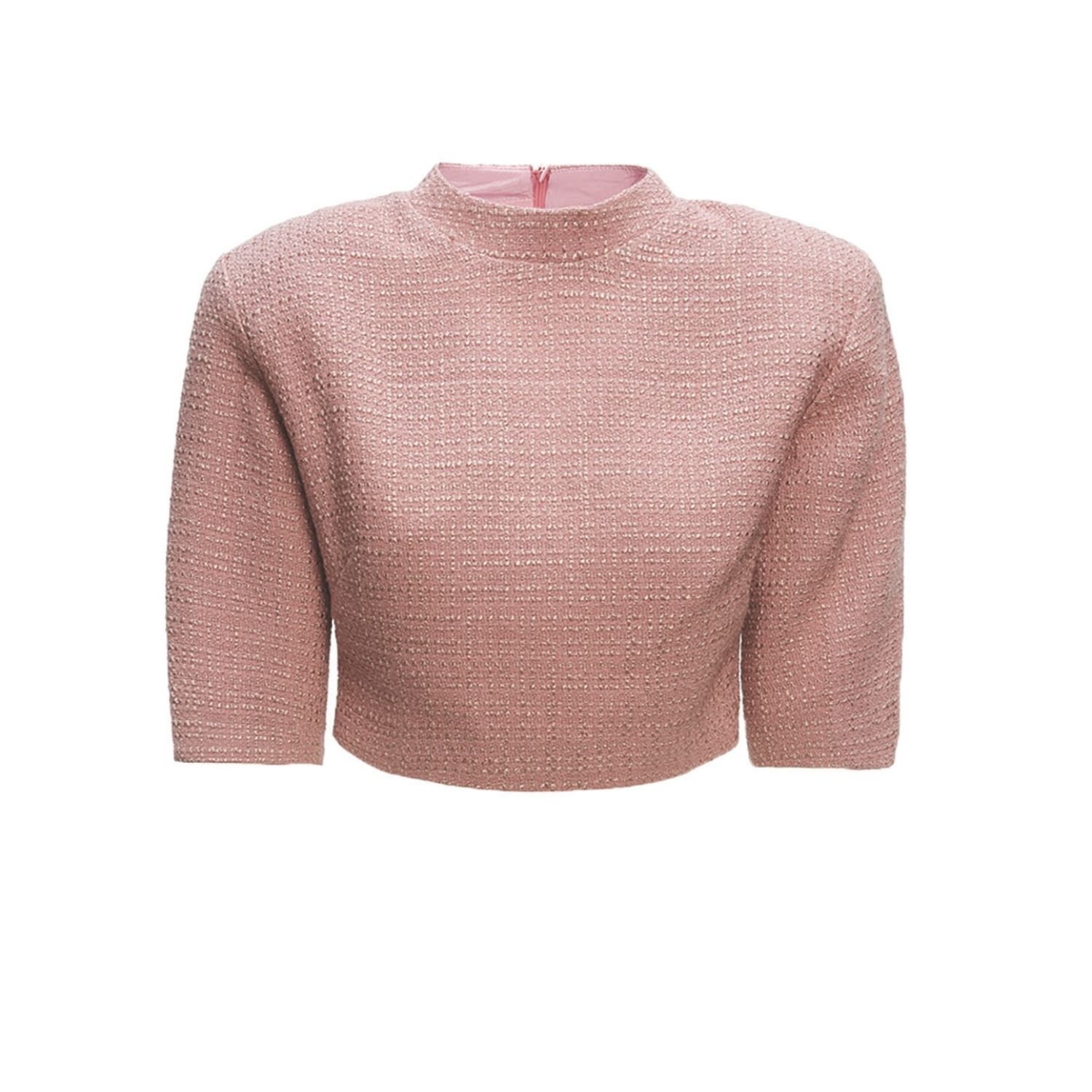 Bluzat Women's Pink / Purple Powder Pink Cropped Top In Pink/purple