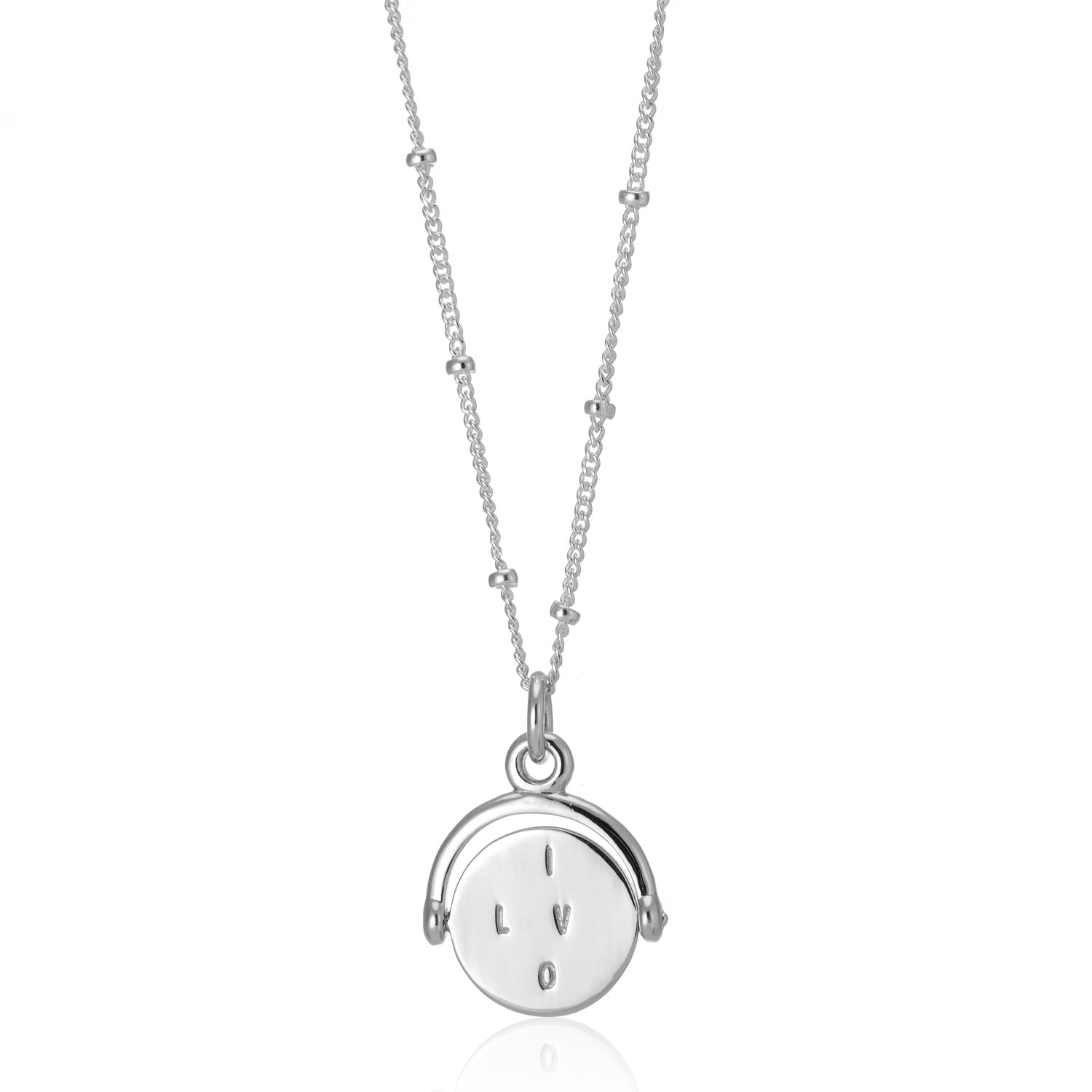 Auree Jewellery Women's Seychelles Sterling Silver Spinning I Love You Pendant In Metallic