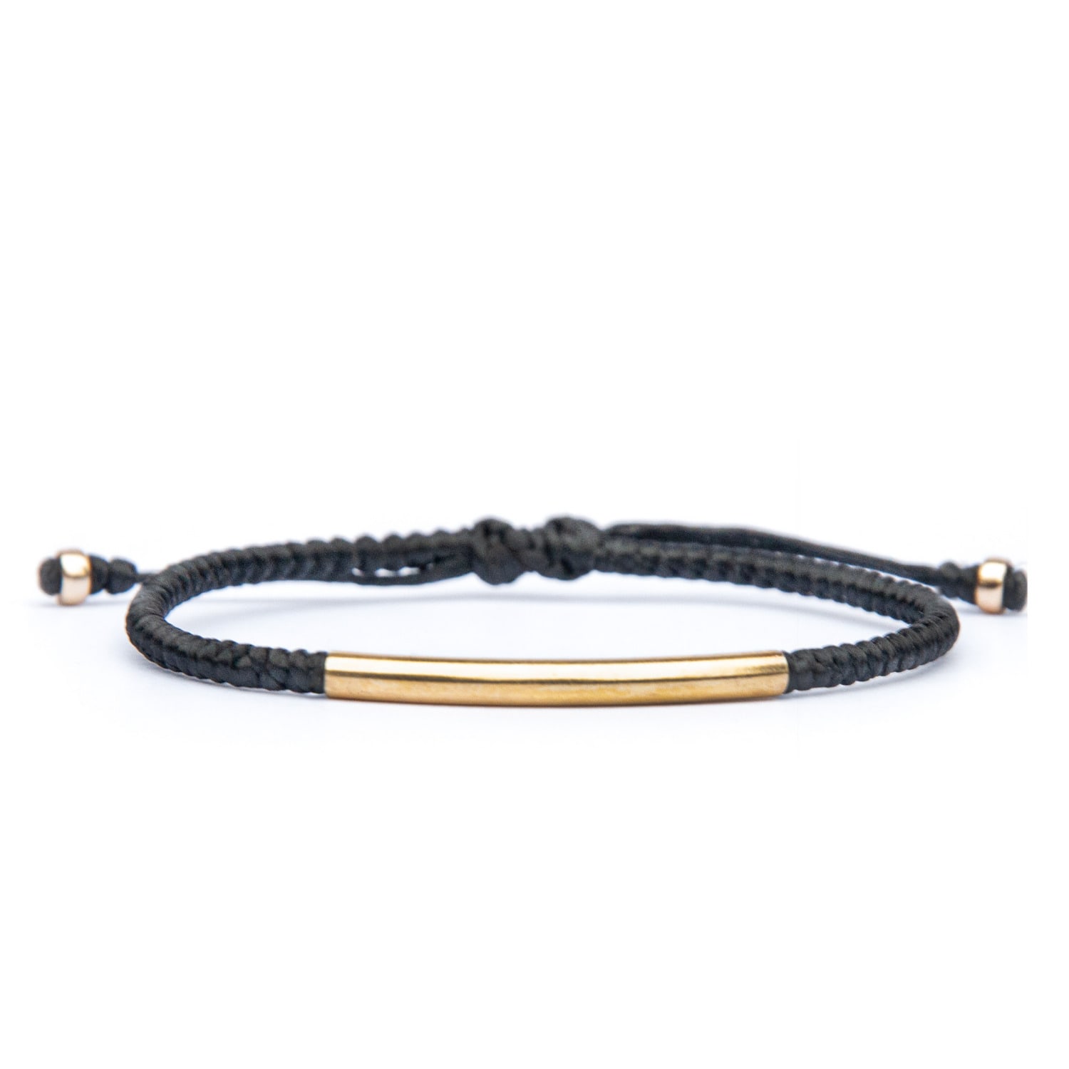 Harbour Uk Bracelets Black Bridge Gold Rope Bracelet For Women - Adjustable Durable & Vegan In Black