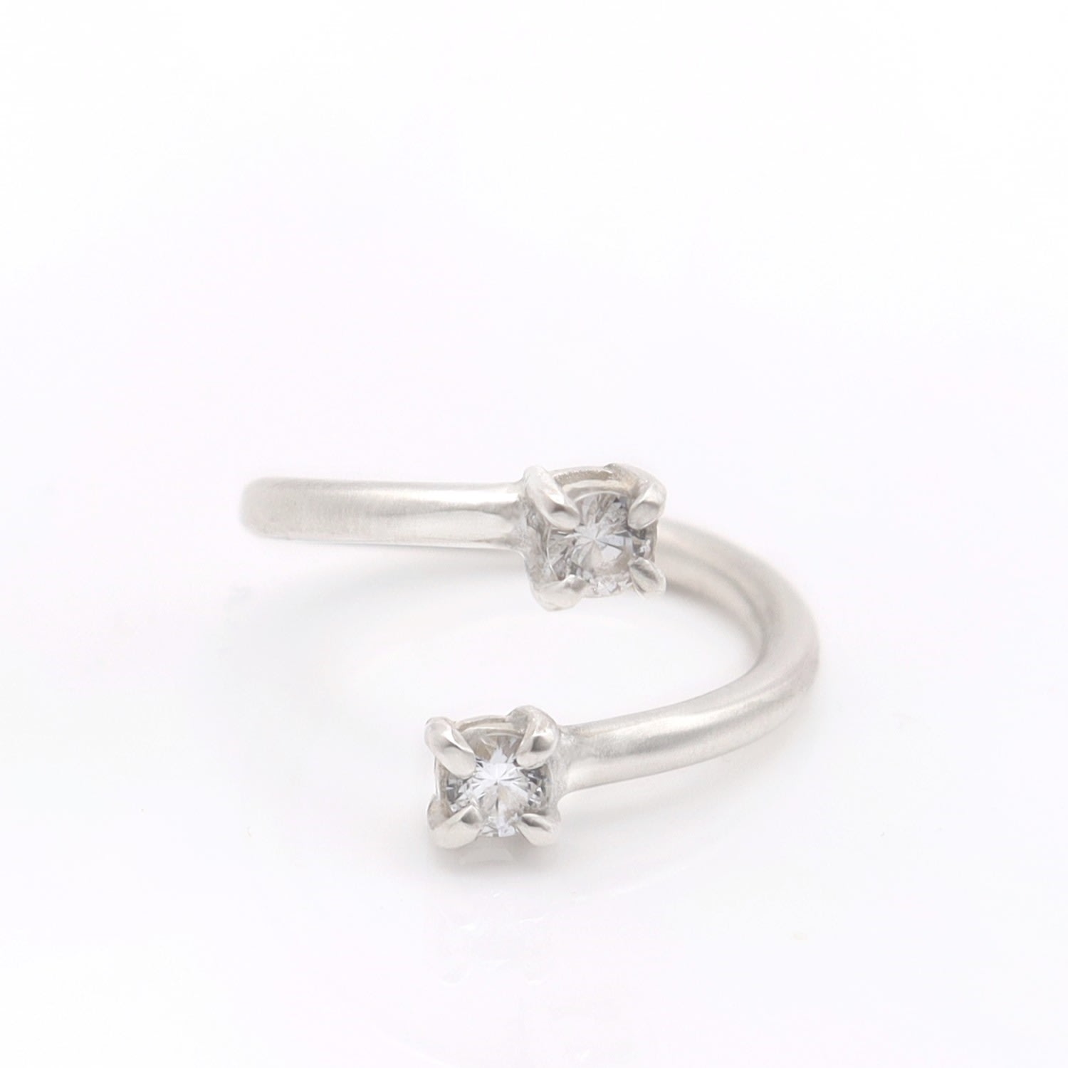 Gabriella Alicia Women's White / Silver White Sapphire Silver Toi Et Moi Wrap Ring In Multi