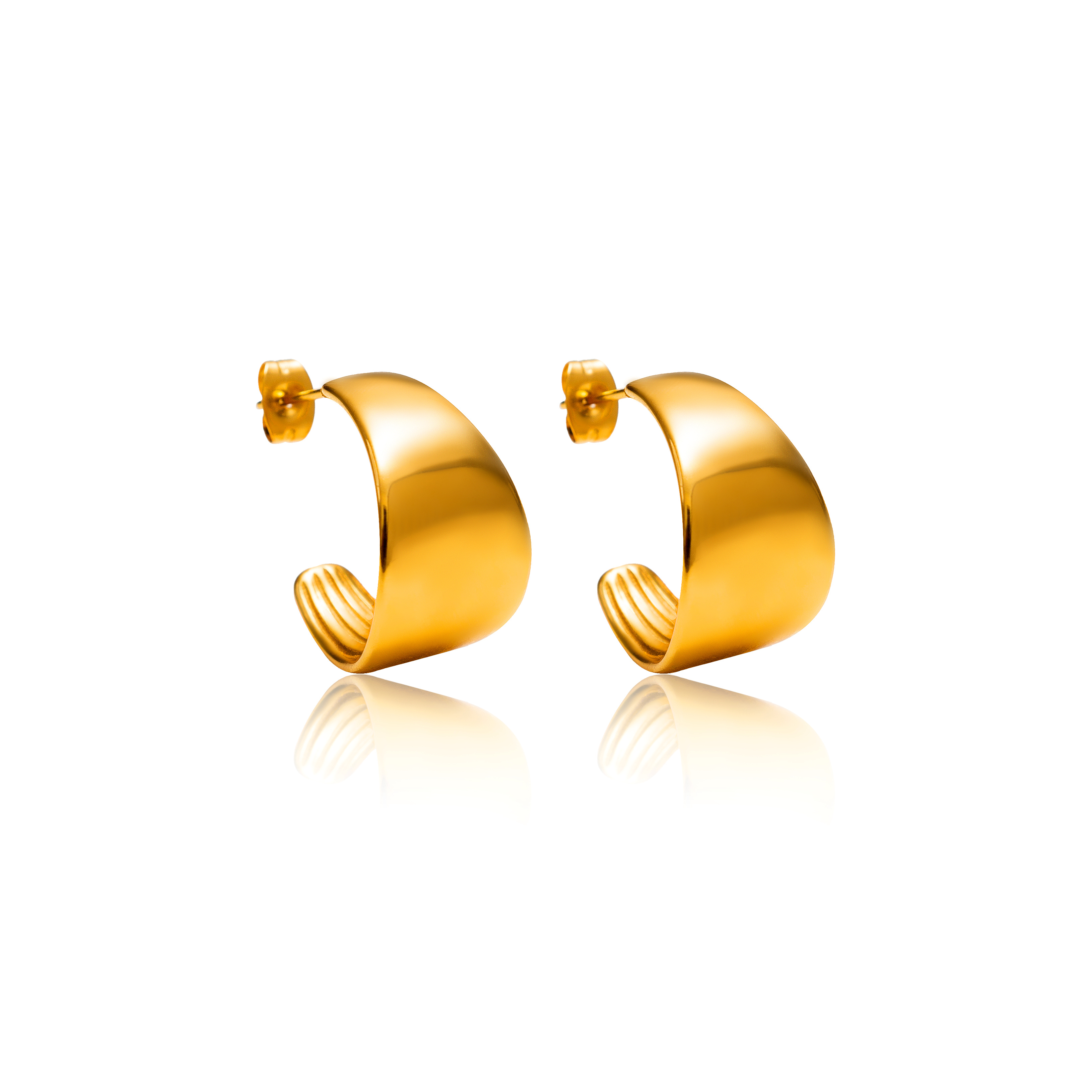 Tseatjewelry Women's Gold Neo Hoop Earrings In Burgundy