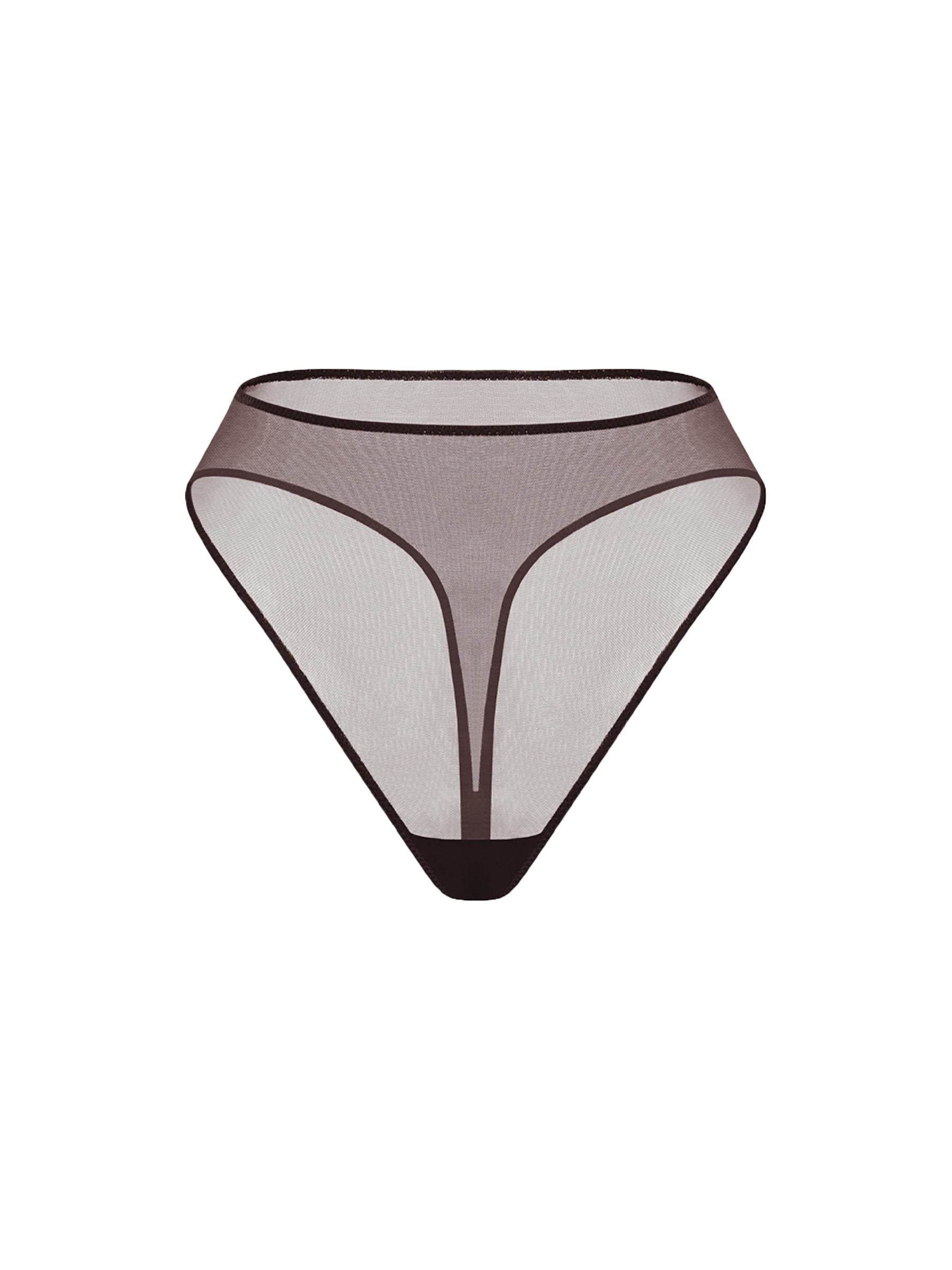 Women's Brown Ocean Gravity High-Waisted Thong | Medium | Zhilyova