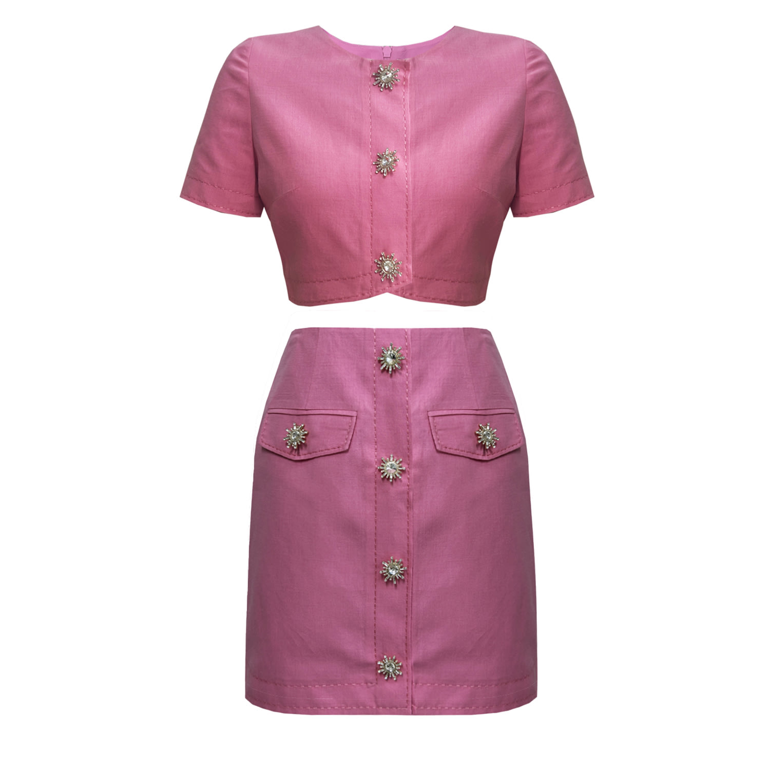 Copurs Pink / Purple Bea Top & Goldie Skirt Set - Pink In Pink/purple