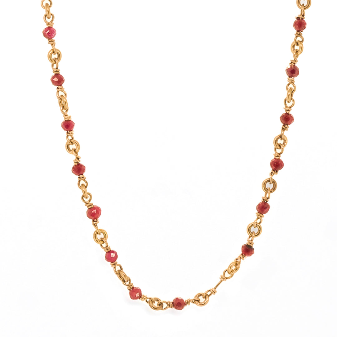 Women’s Gold / Red Karya Ruby Gold Necklace-Gold Ebru Jewelry