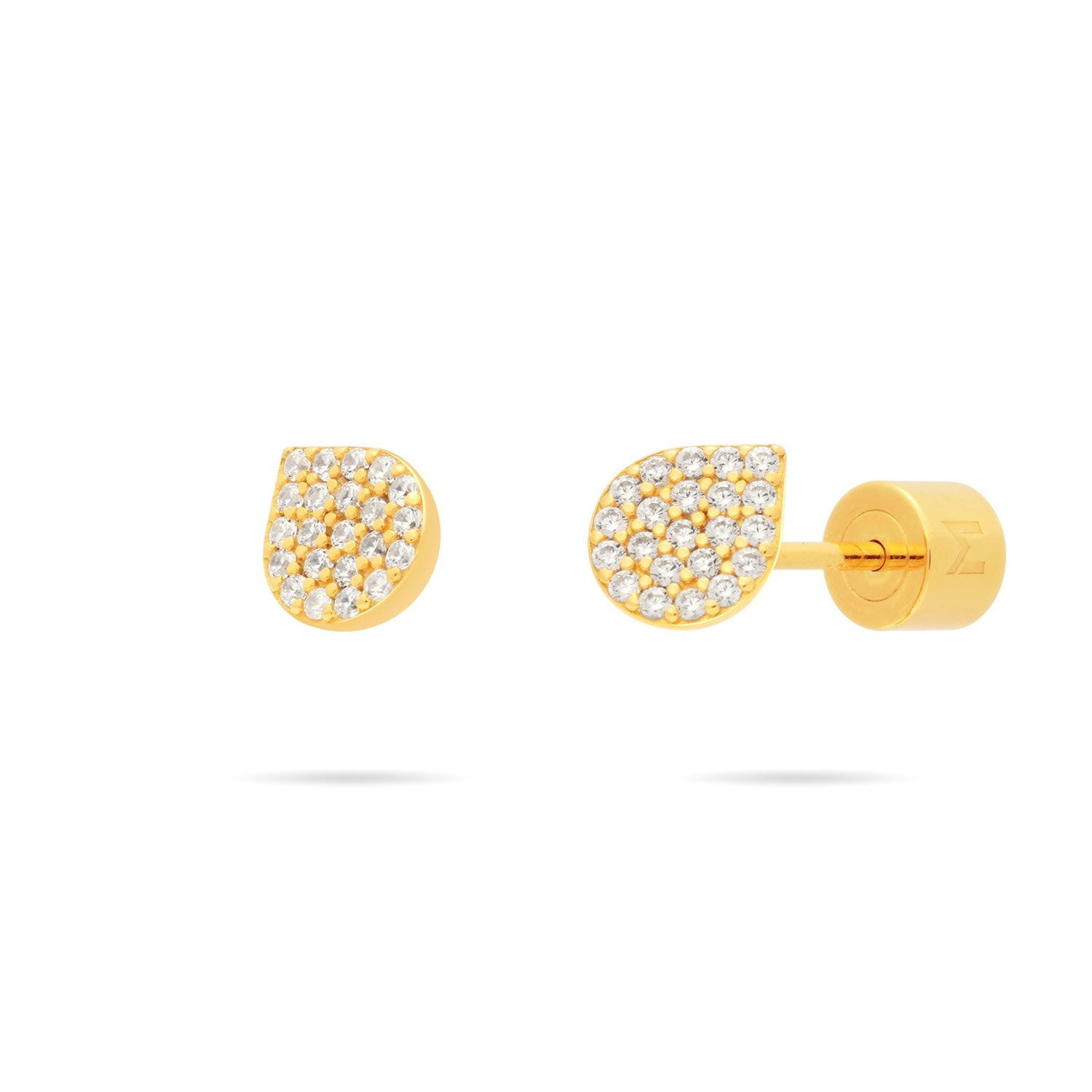 Women’s Waterdrop Bud Stud Earrings With Pave Cz - Gold Meulien