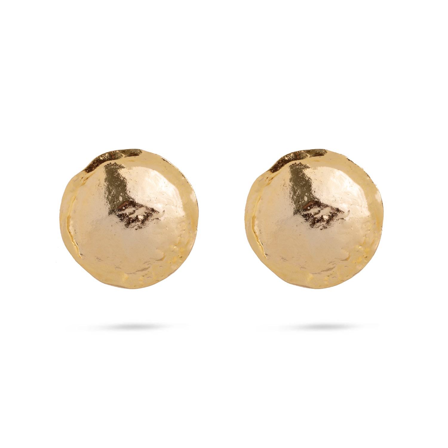 Gold Trip Women's Vintage Gold Disc Clip-on Earrings