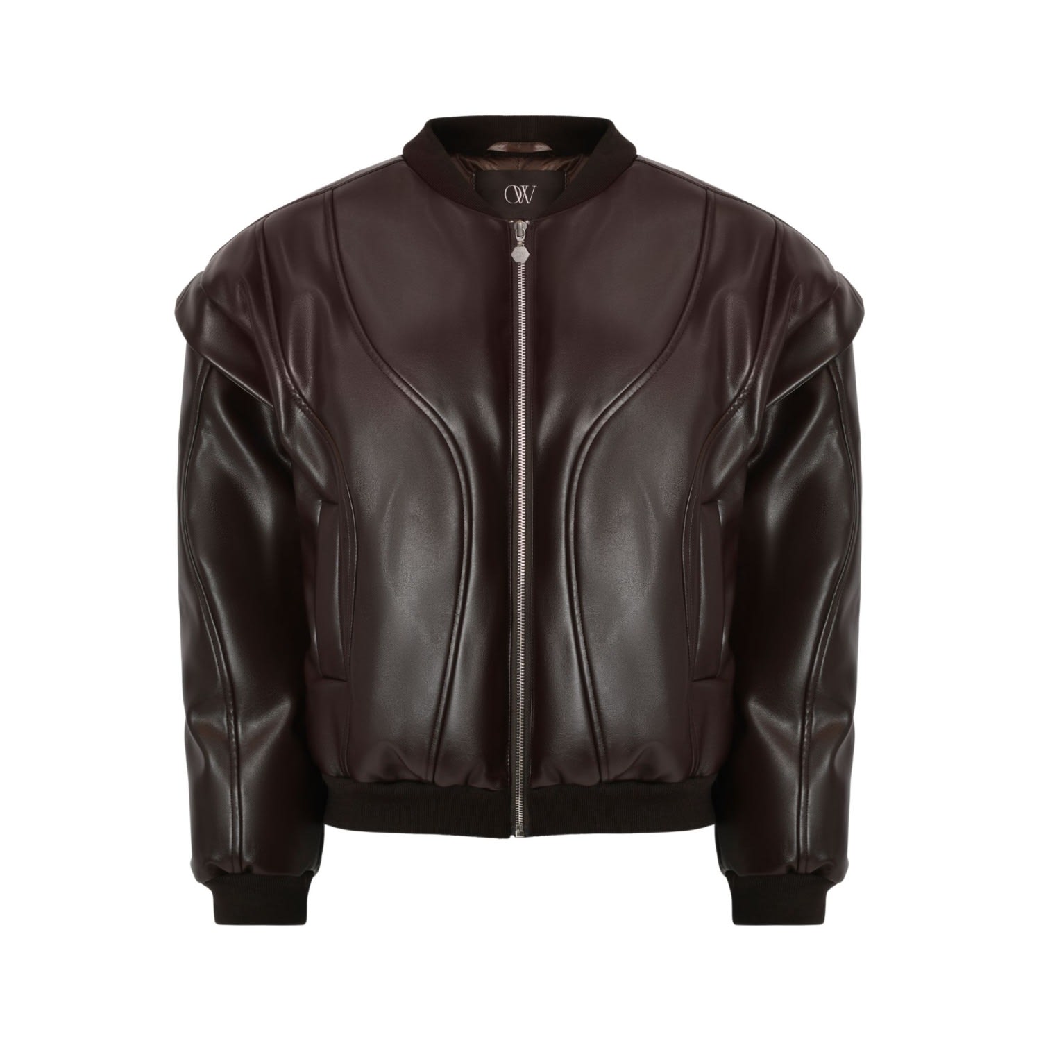 Ow Collection Valentina Bomber Jacket In Brown