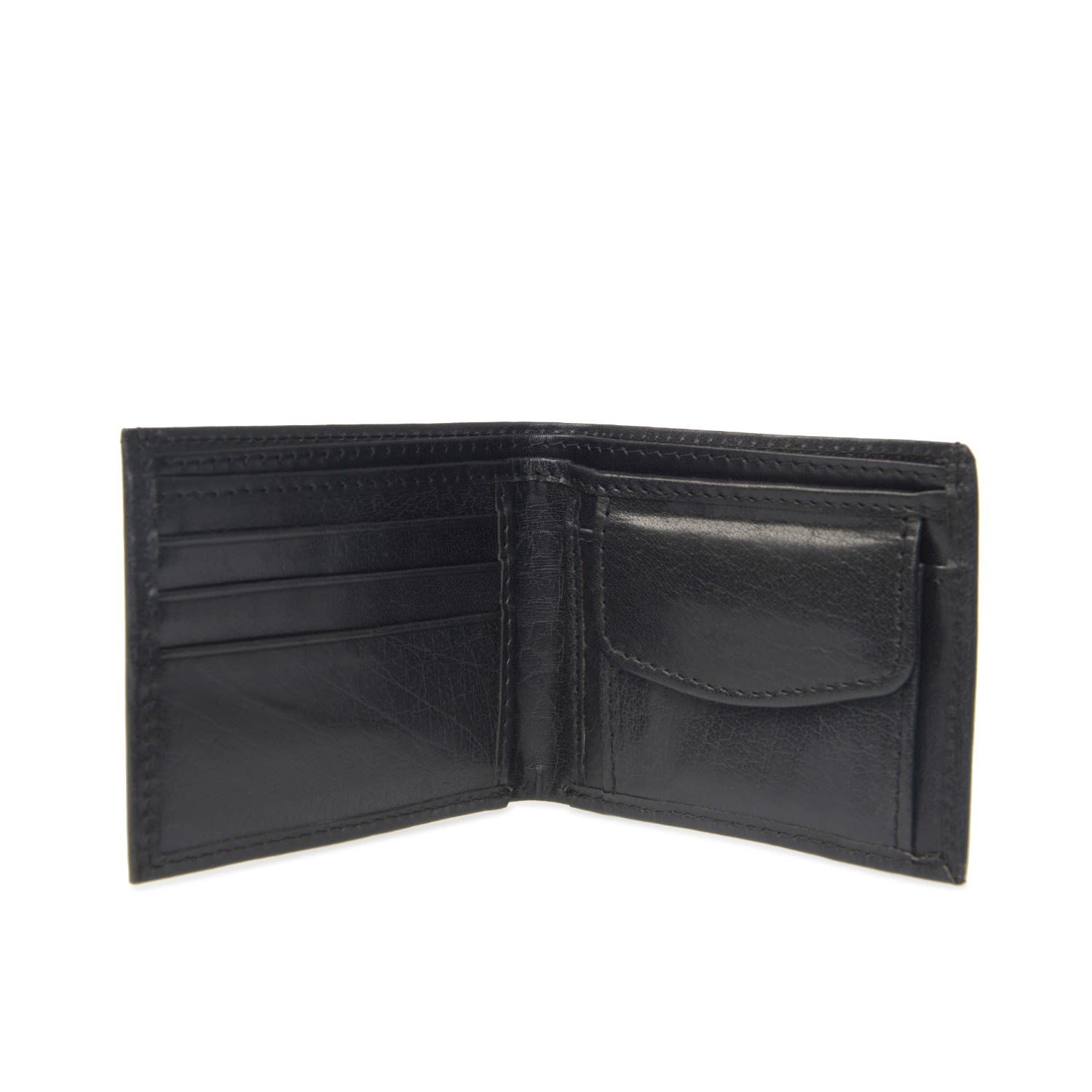 Men’s Classic Black Leather Wallet With Coin Pocket Vida Vida