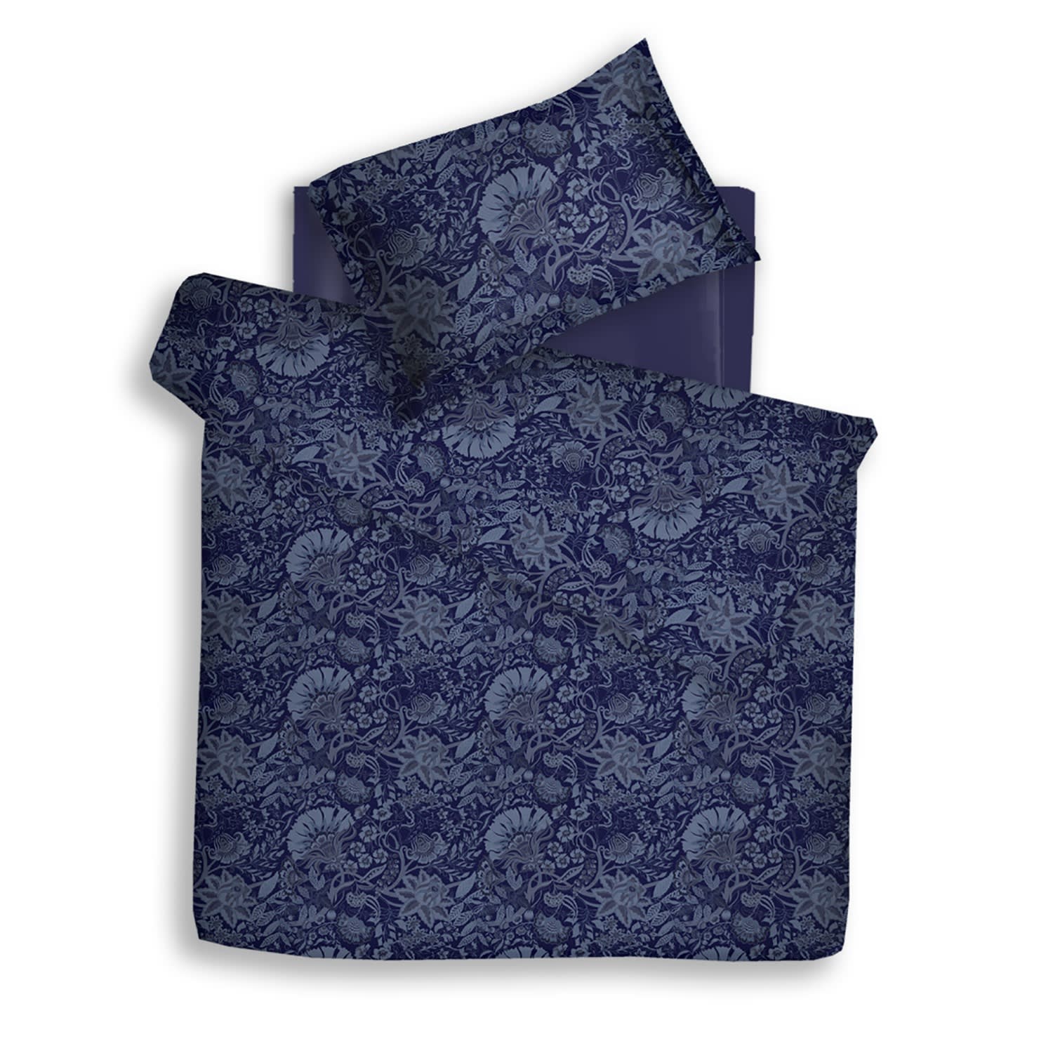 Decoflux Home Blue Sateen Bed Linen Set Boho Indigo Uk Single, Us Twin In Blue