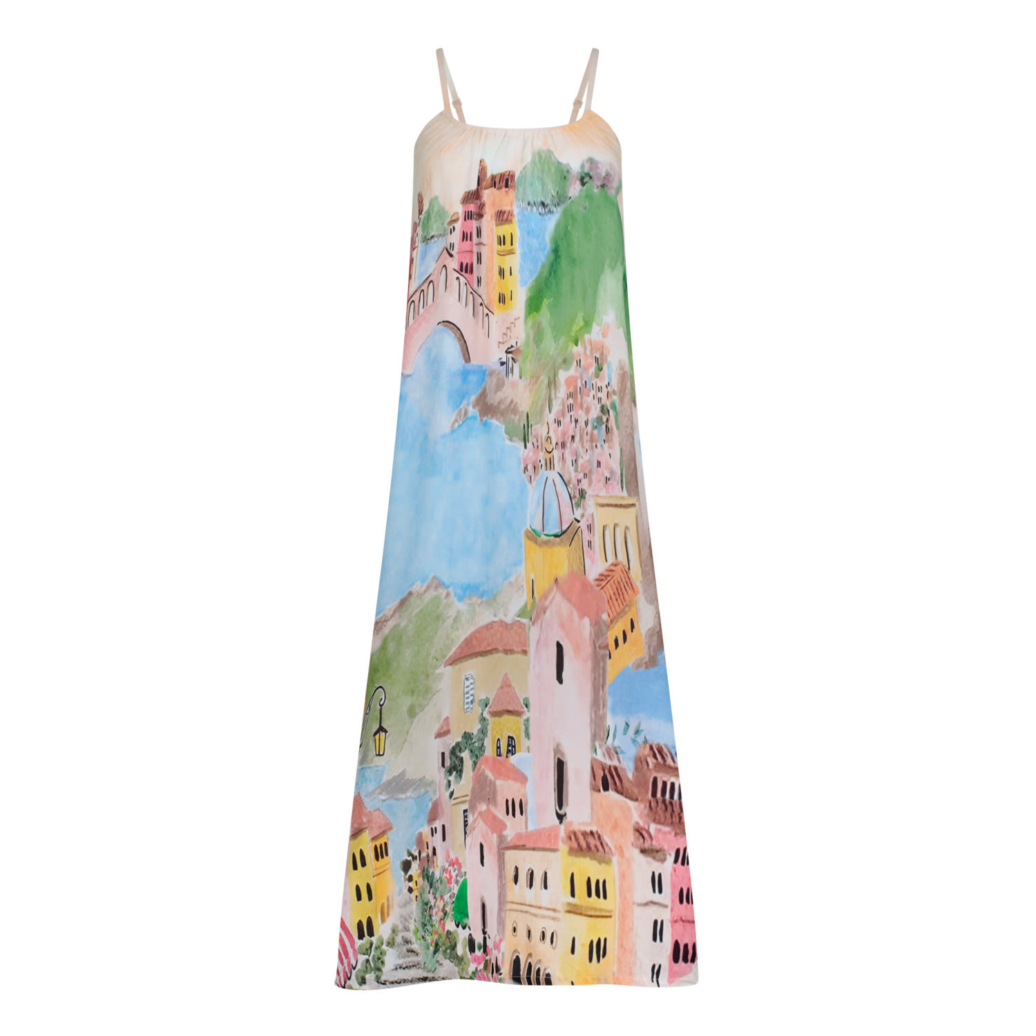 Dhara Sheth Dubai Women's La Riviera Multicolor Spaghetti Strap Maxi Dress