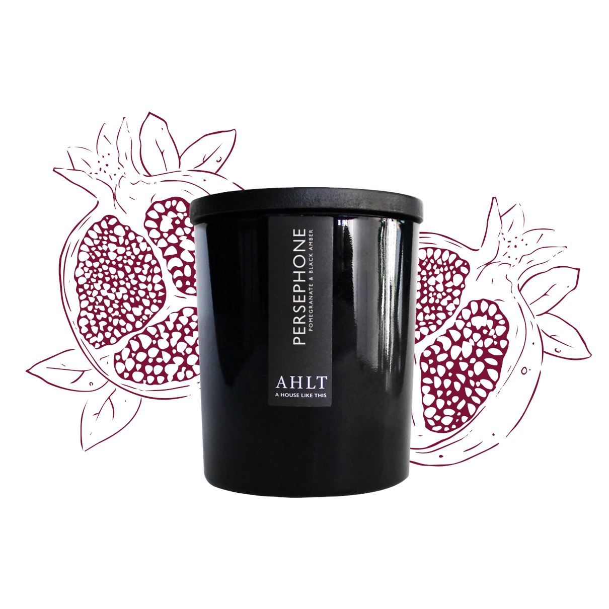 Persephone - Pomegranate & Black Amber - Soy Wax Candle One Size A House Like this