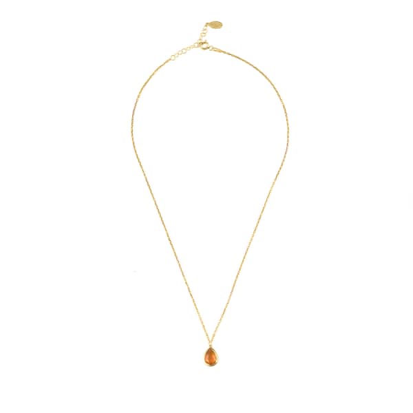 Latelita London Pisa Mini Teardrop Necklace Gold Citrine In Teardrop