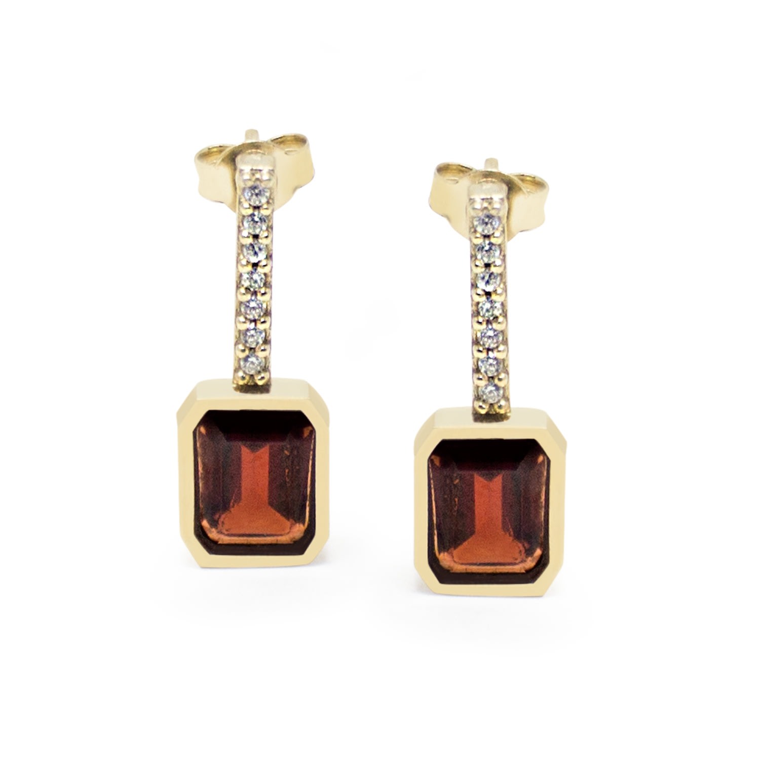 Vintouch Italy Women's Red / Gold Luccichio Gold Vermeil Garnet Sparkle Earrings In Multi