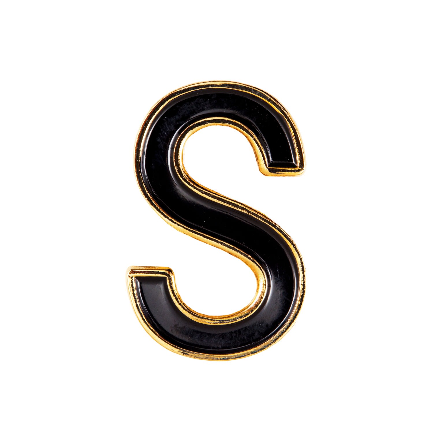Make Heads Turn Women's Black Enamel Letter S Pin In Black