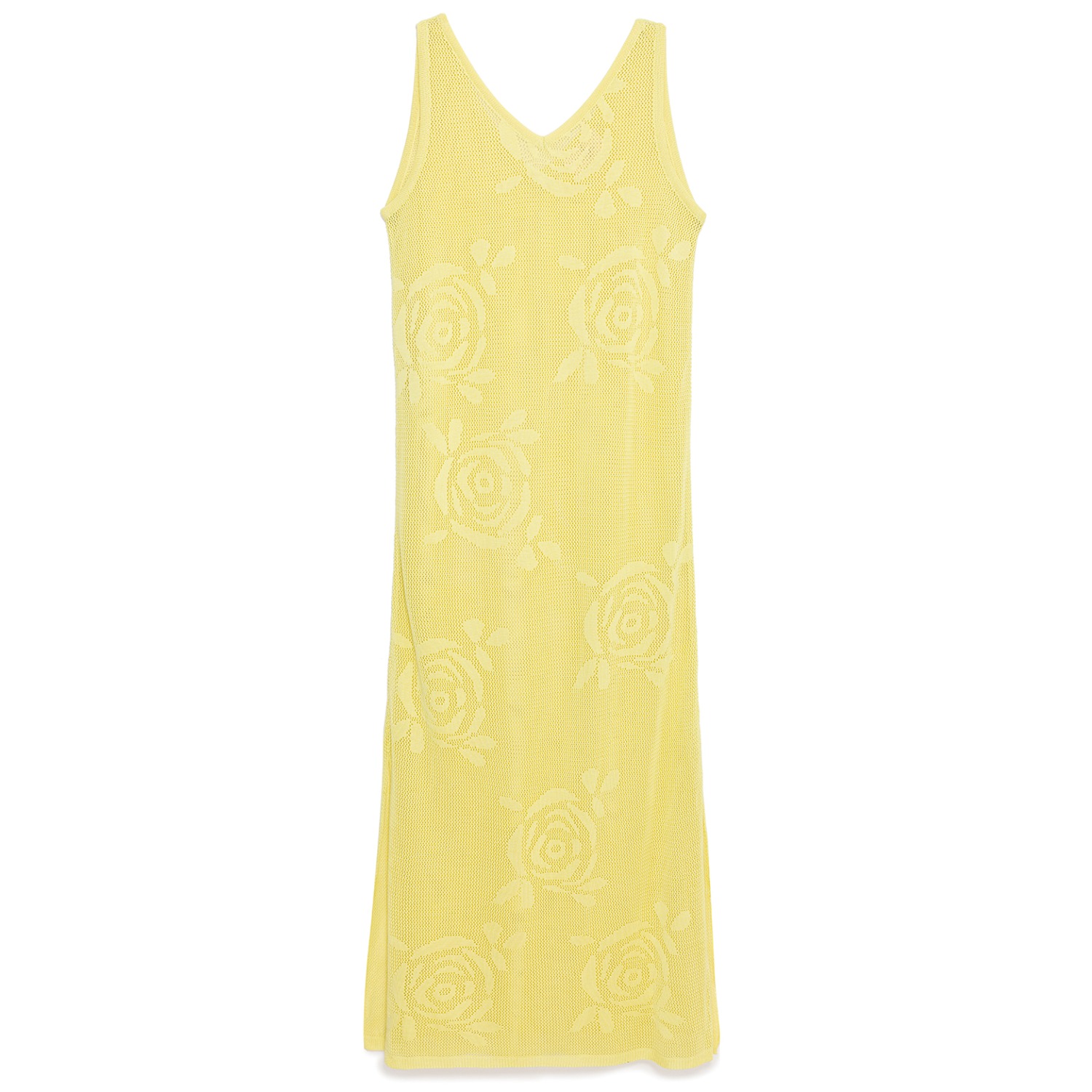 Peraluna Women's Yellow / Orange Honeymoon Openwork Knit Beach Dress In Yellow