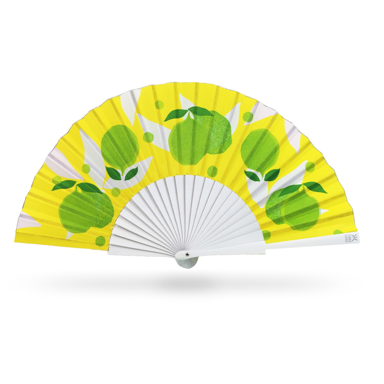 White / Green / Yellow Lick Of Lime Hand Fan Khu Khu