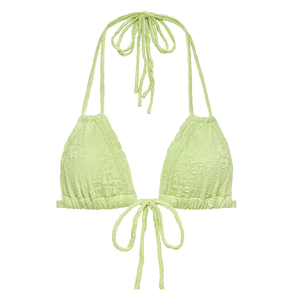 Montce Women's Green Avo Floral Euro Bow Bikini Top In Green