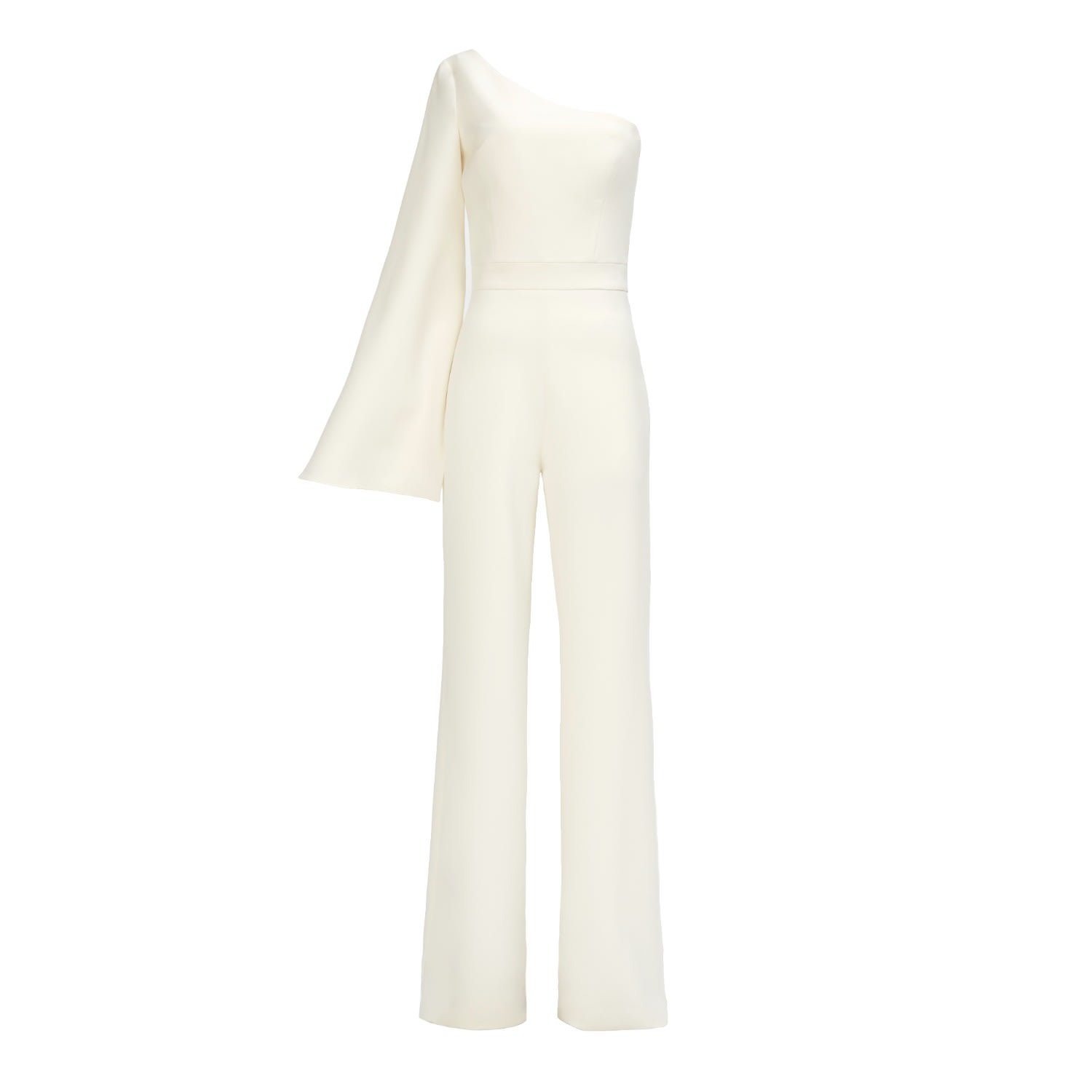 Shop Nomi Fame Women's Sophi White One Sleeve Asymmetric Neckline Jumpsuit