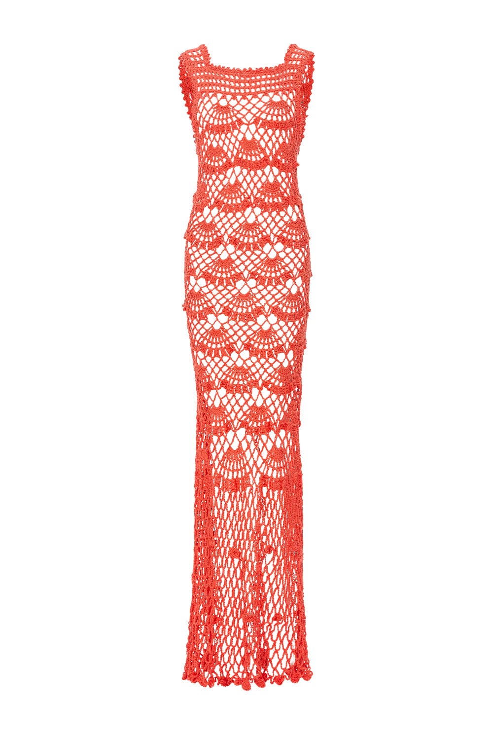 Coral Shell Handmade Maxi Crochet Dress | ANDREEVA | Wolf & Badger
