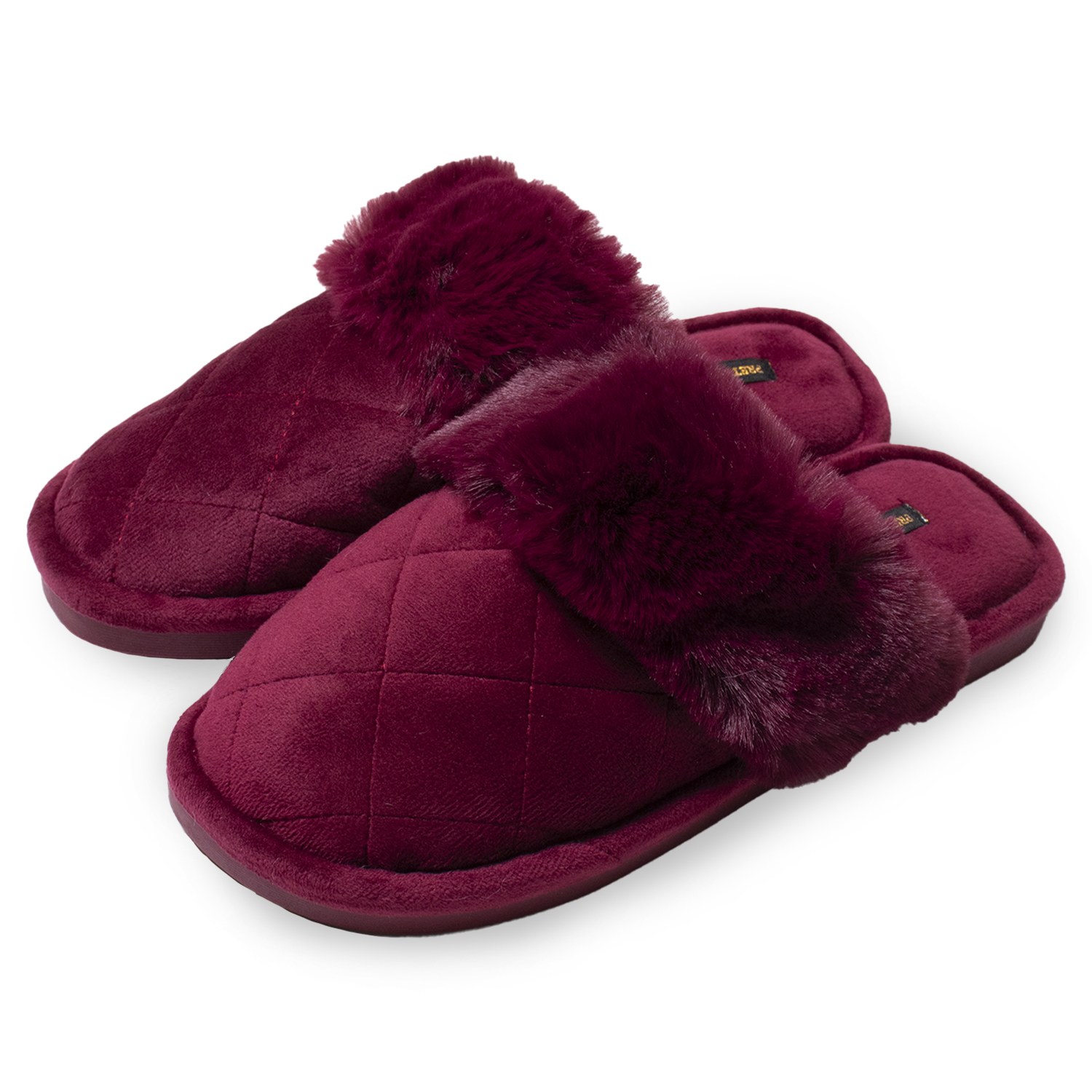 Pretty You Women's Red Gigi Mule Slippers In Bordeaux