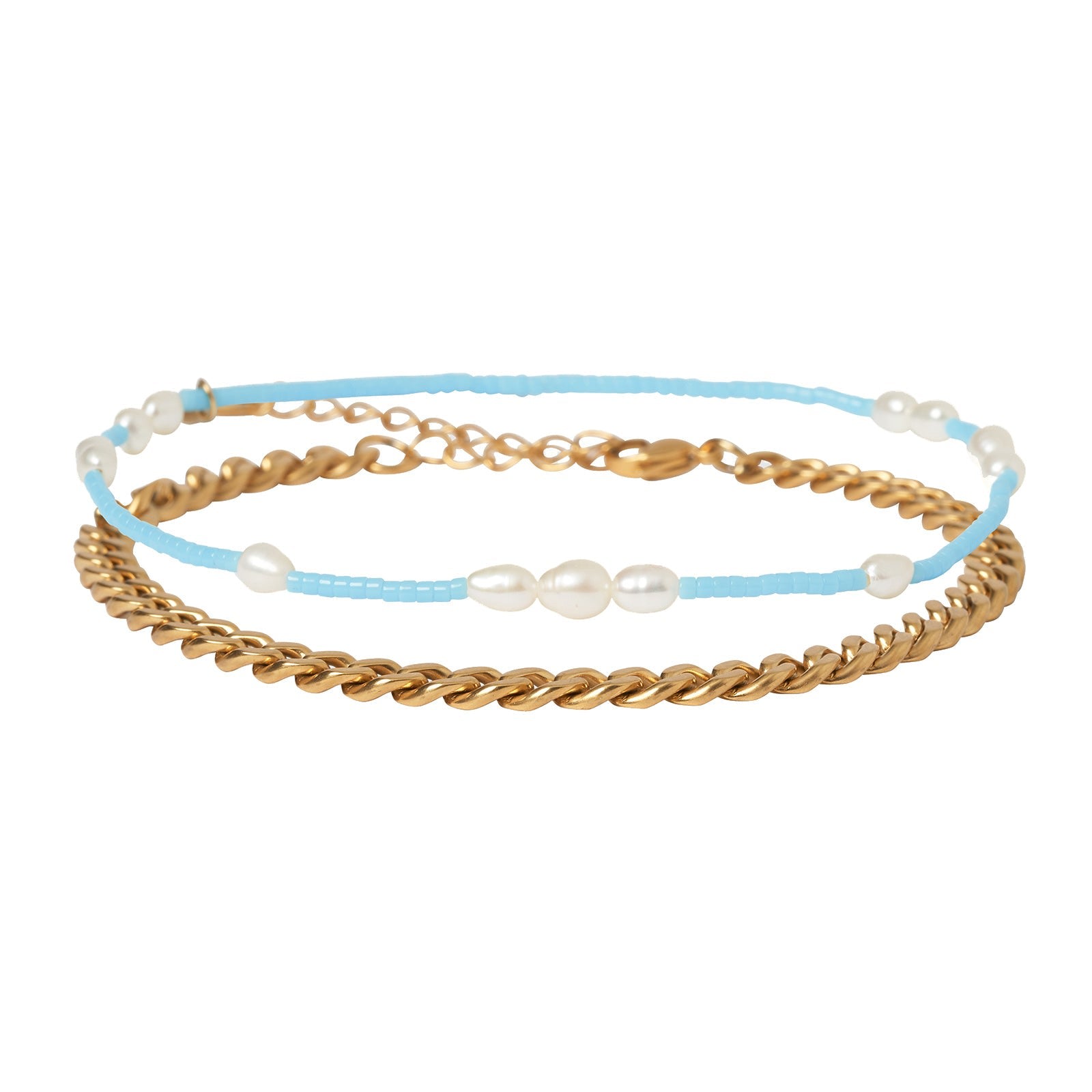 Women’s Blue Azalea Anklet Stack - Turquoise Arms of Eve