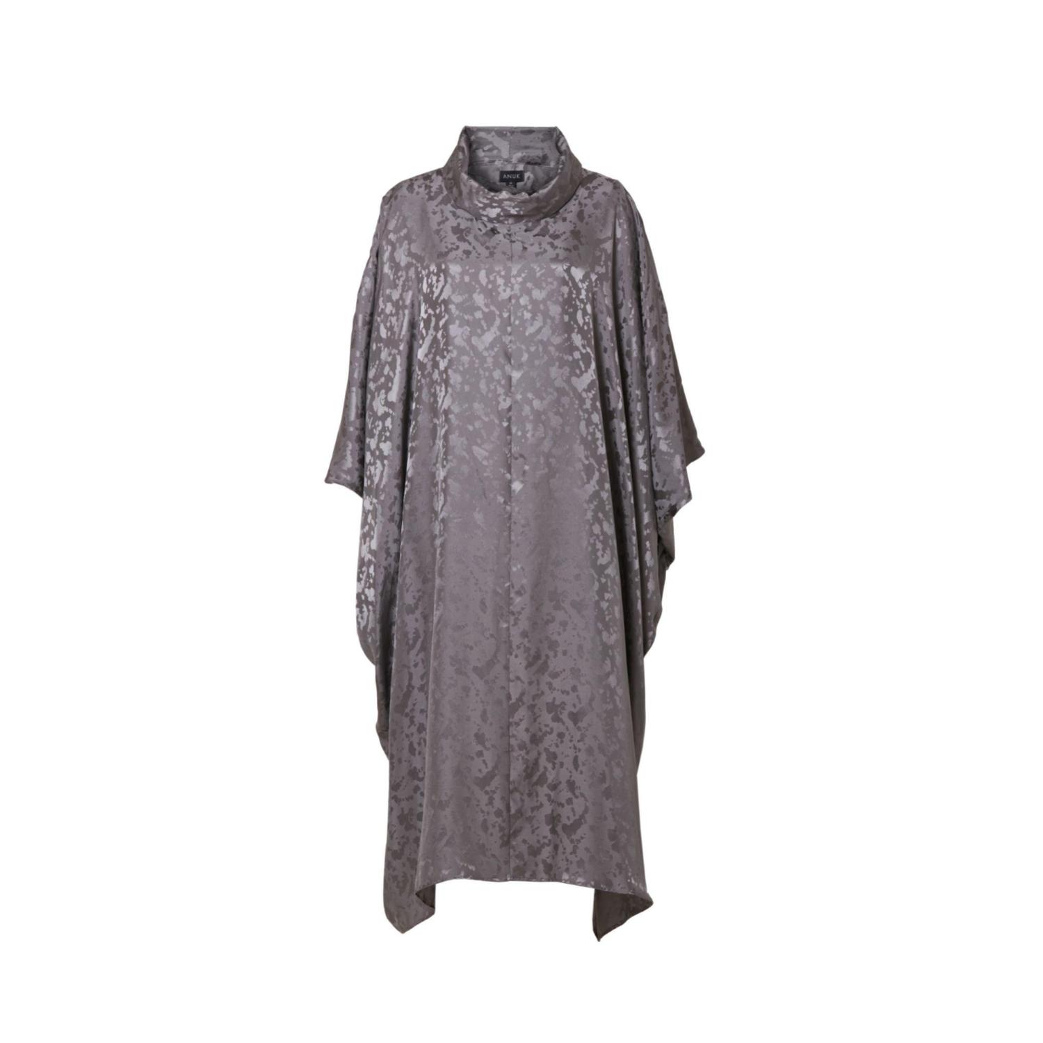 Anuk Women's Grey Cowl Neck Sack Dress - Fossil In Grey