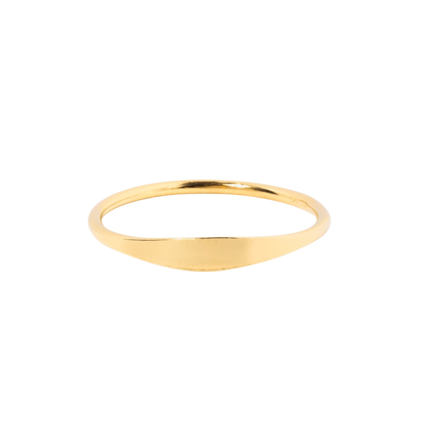 Little Sky Stone Women's Gold Thin Signet Ring In Gold