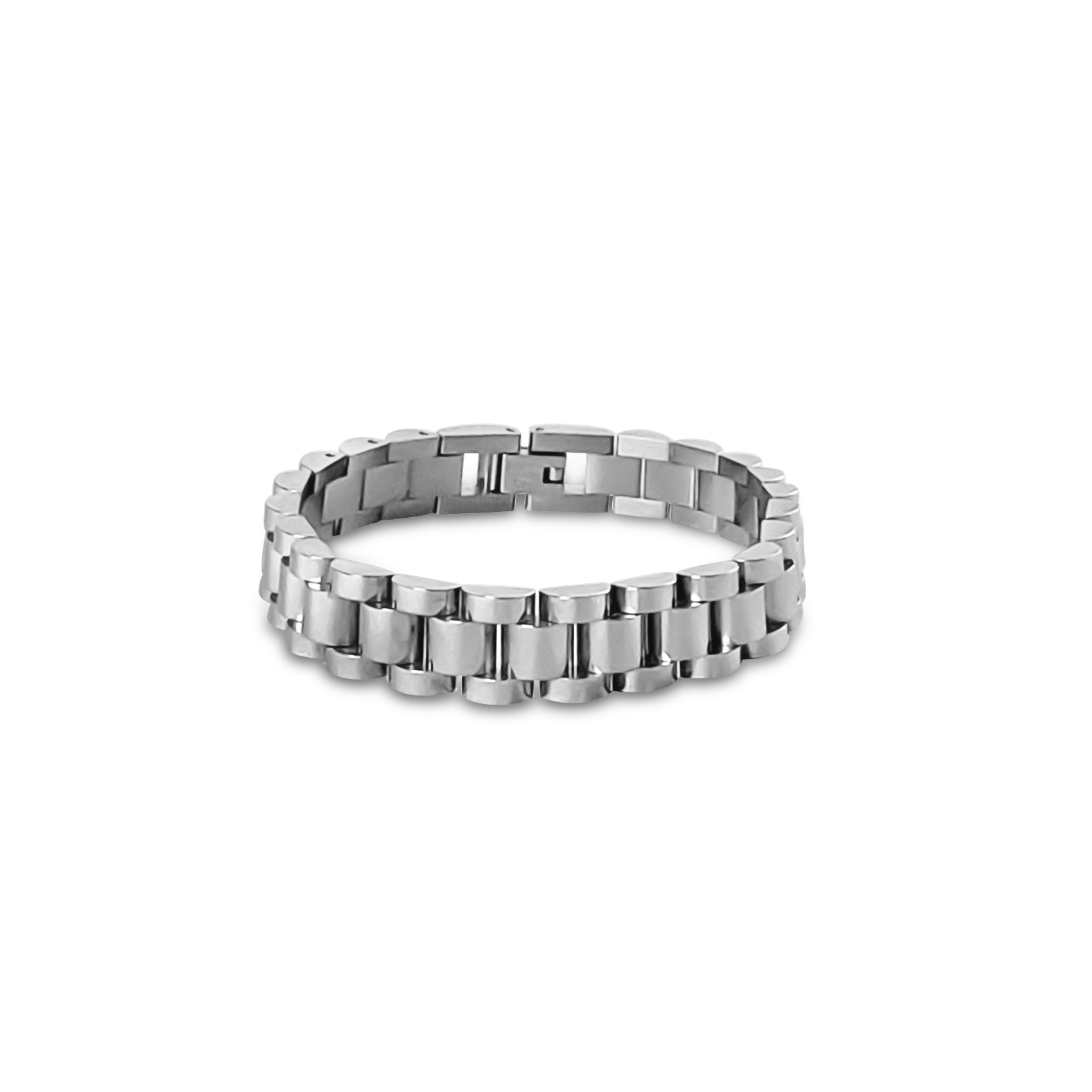 Anisa Sojka Women's Silver Chunky Watch Band Bracelet In White