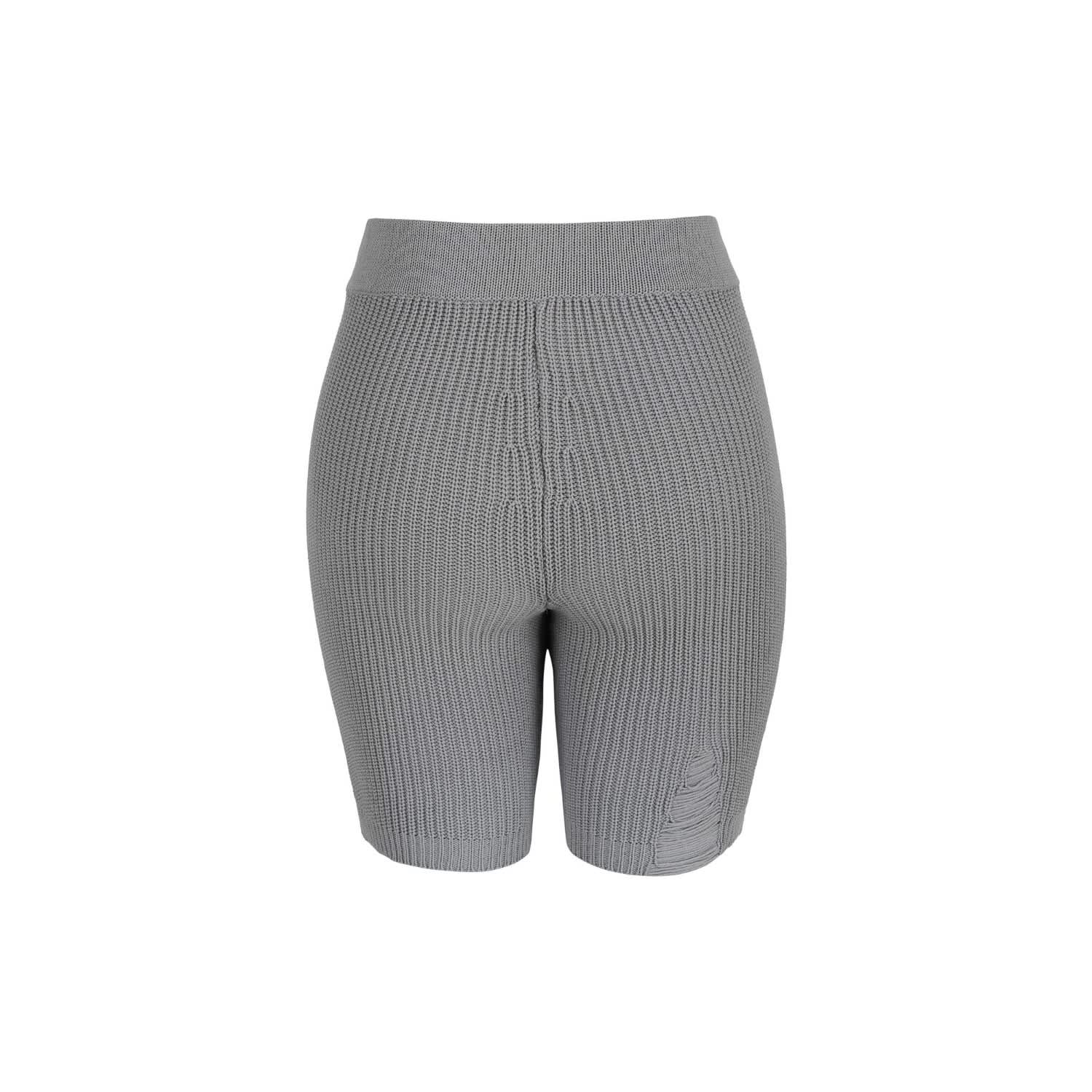 grey ribbed bike shorts