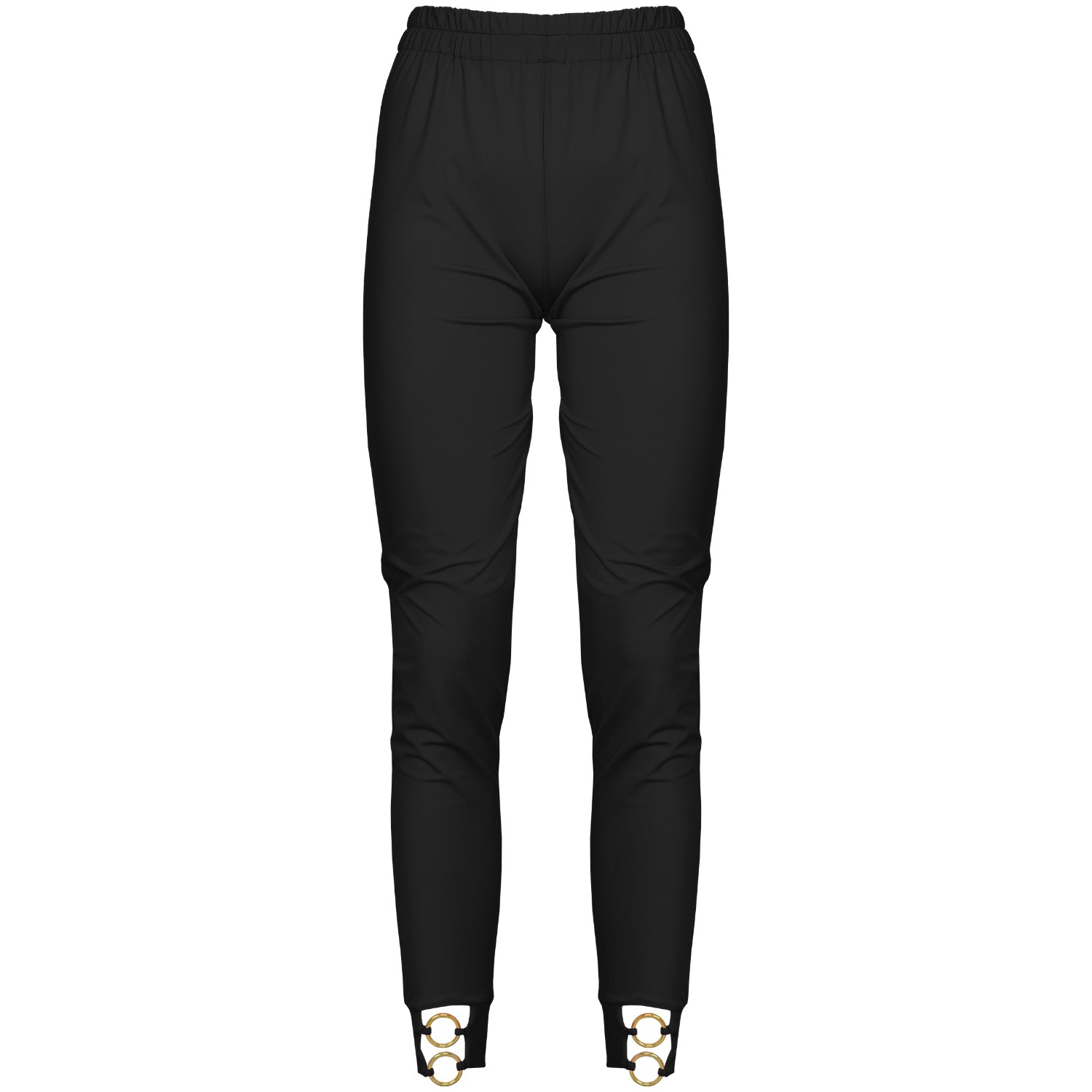 Antoninias Women's Sistine Elegant Pants With Golden Ring Details In Black In Black