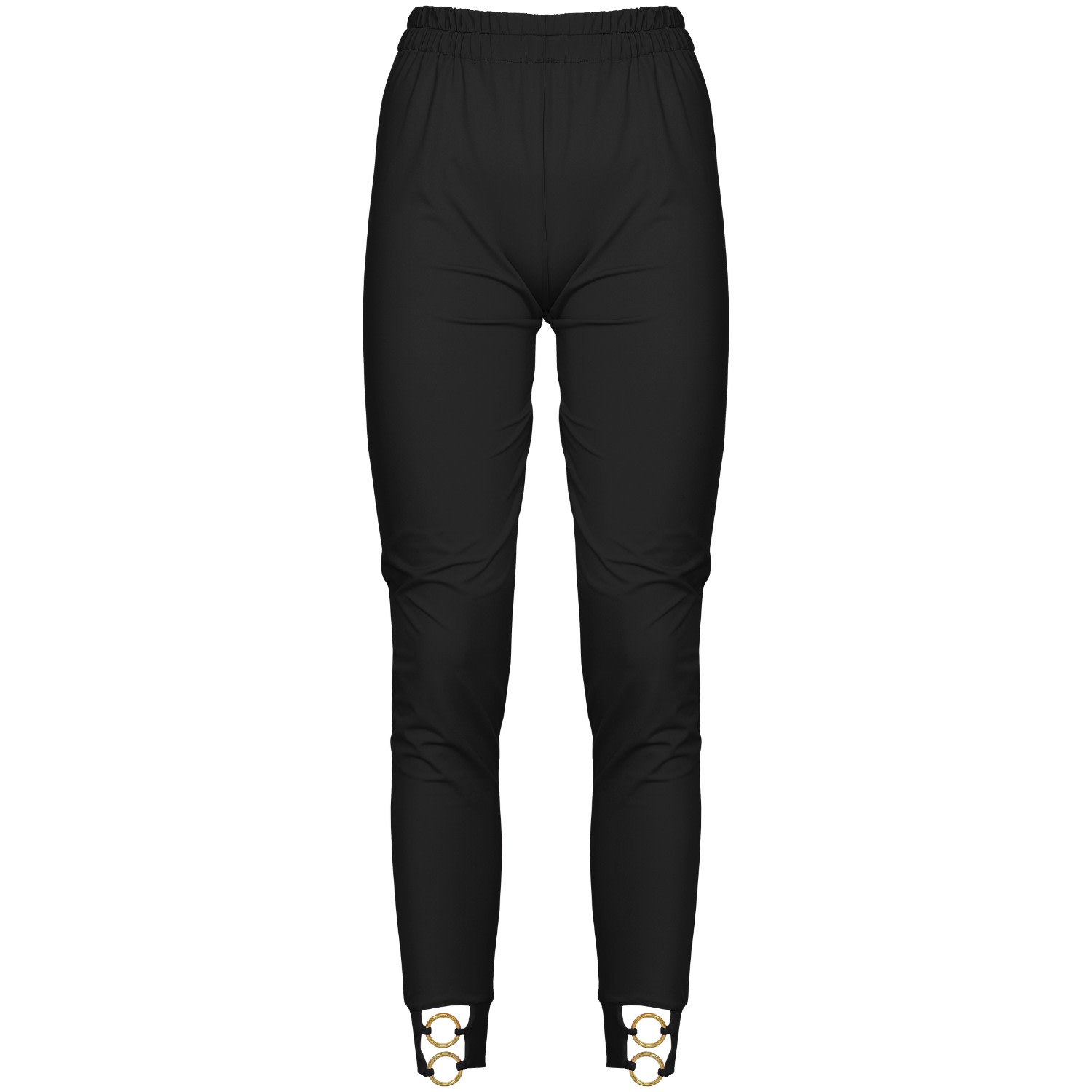 Antoninias Women's Sistine Elegant Pants With Golden Ring Details In Black