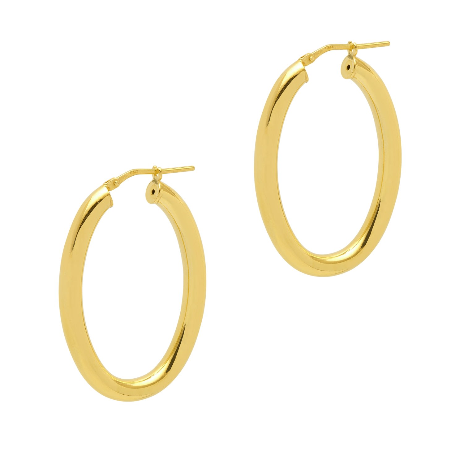 The Hoop Station Women's Oval Shaped Hoops - Gold