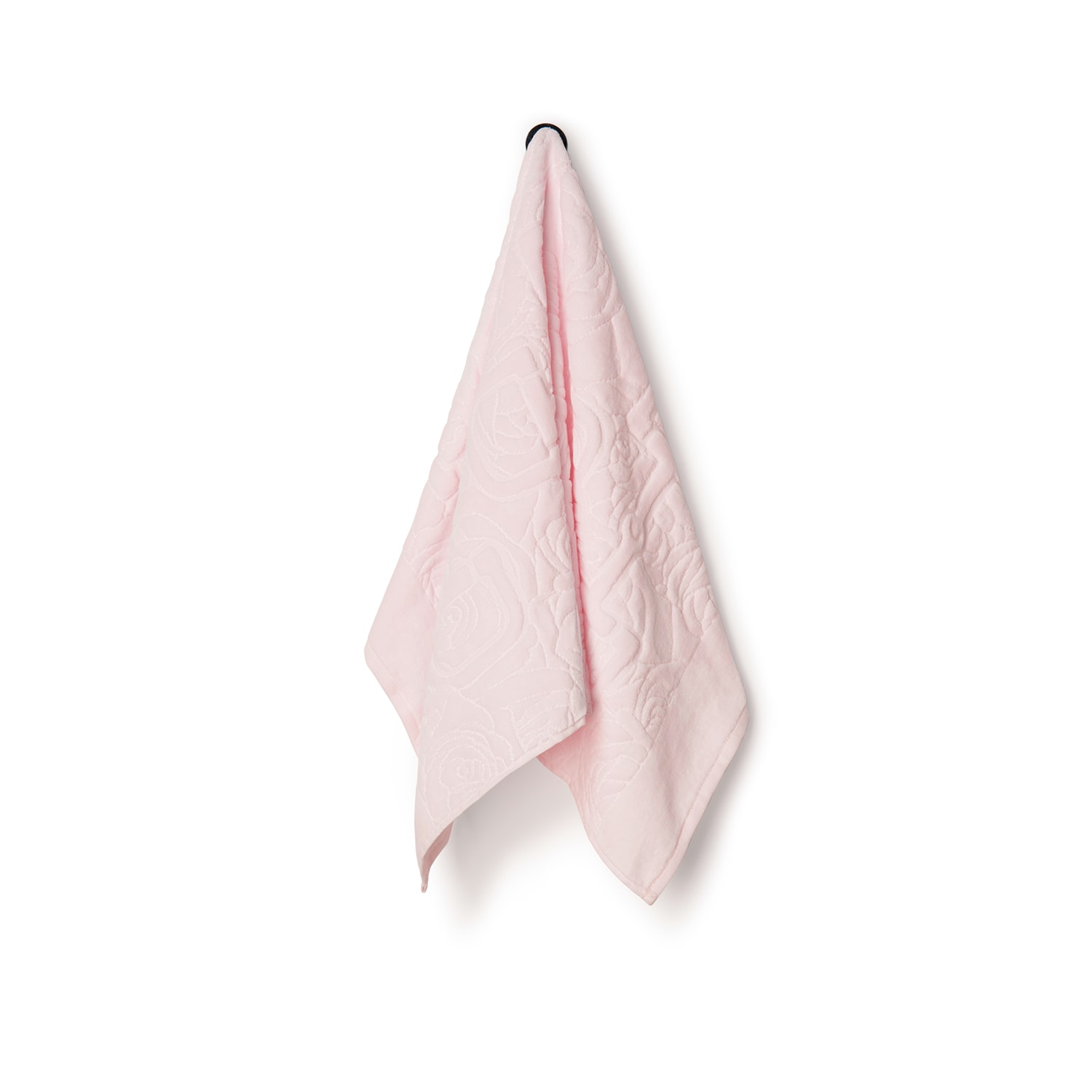 La Reina Blue Velour Bath Towel Rose Medium Set In Blue
