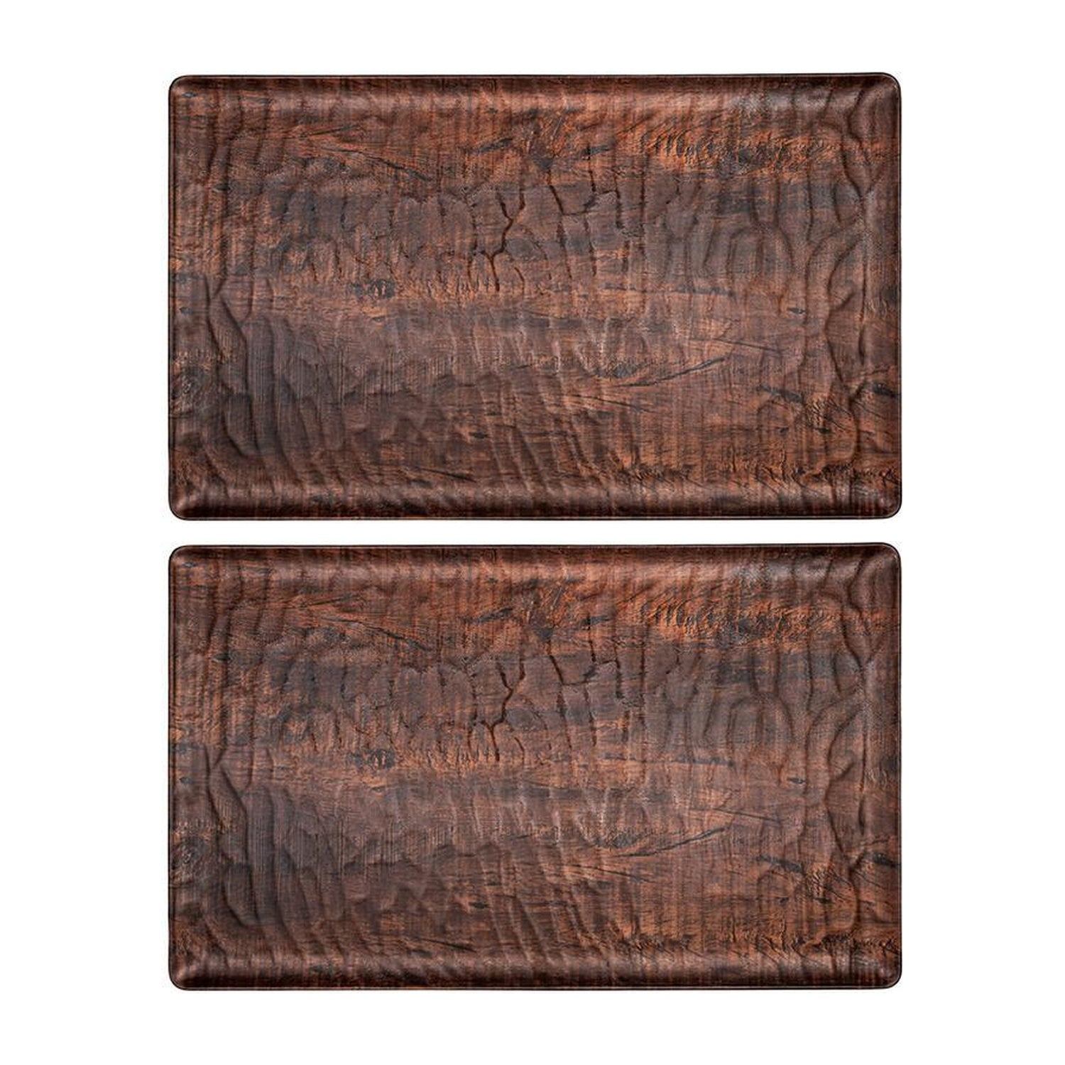 Turgla Home Turgla Composite Rectangular Brown Composite Platter, Set Of Two